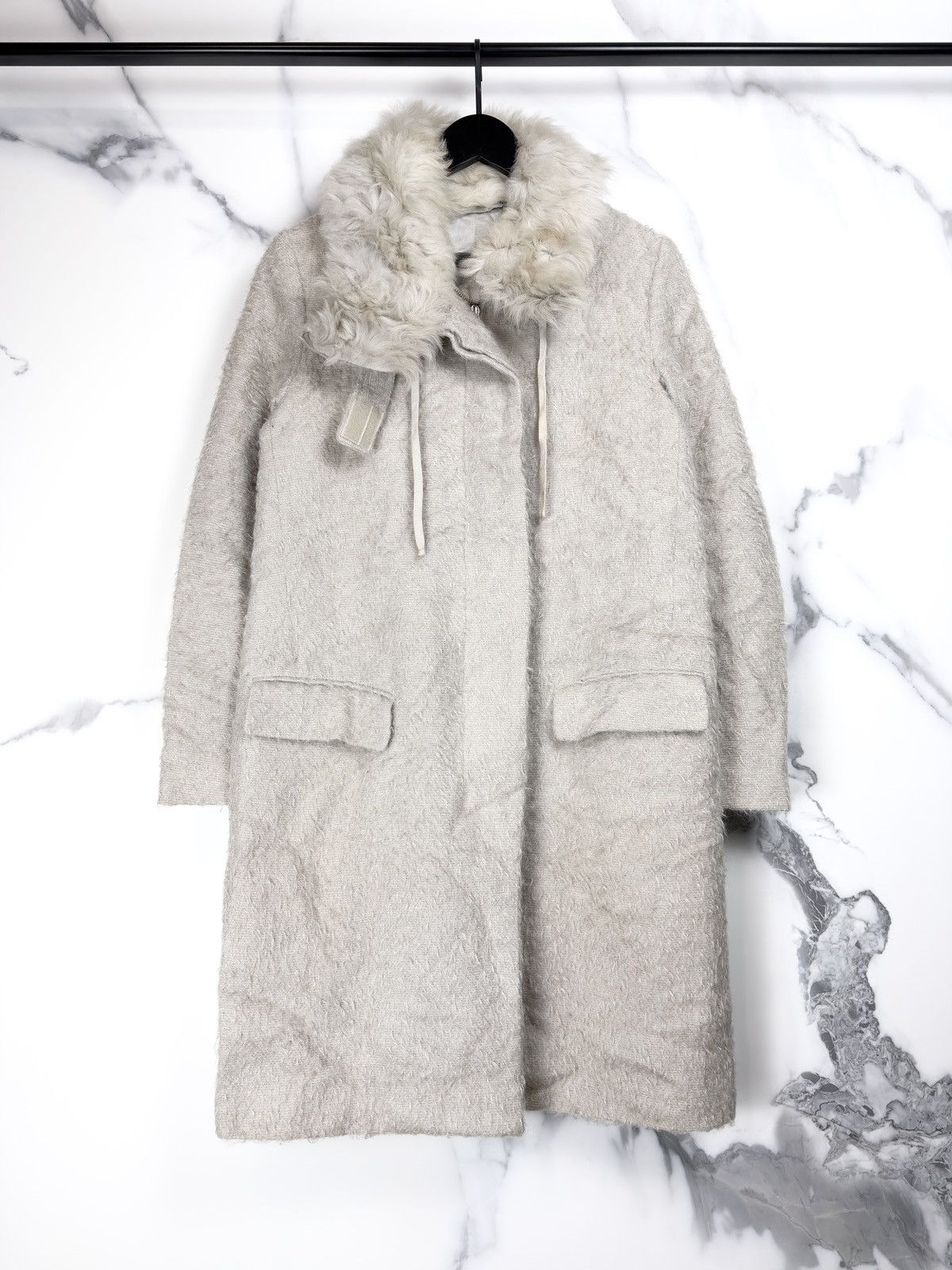 Helmut Lang AW00 Helmut Lang Fur Collar Mohair Astro Biker Jacket Parka Size US S / EU 44-46 / 1 - 1 Thumbnail