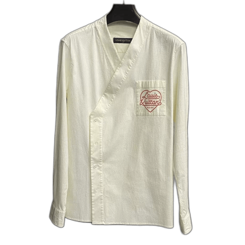 Louis Vuitton Louis Vuitton White Asymmetric Logo Shirt Size US L / EU 52-54 / 3 - 1 Thumbnail