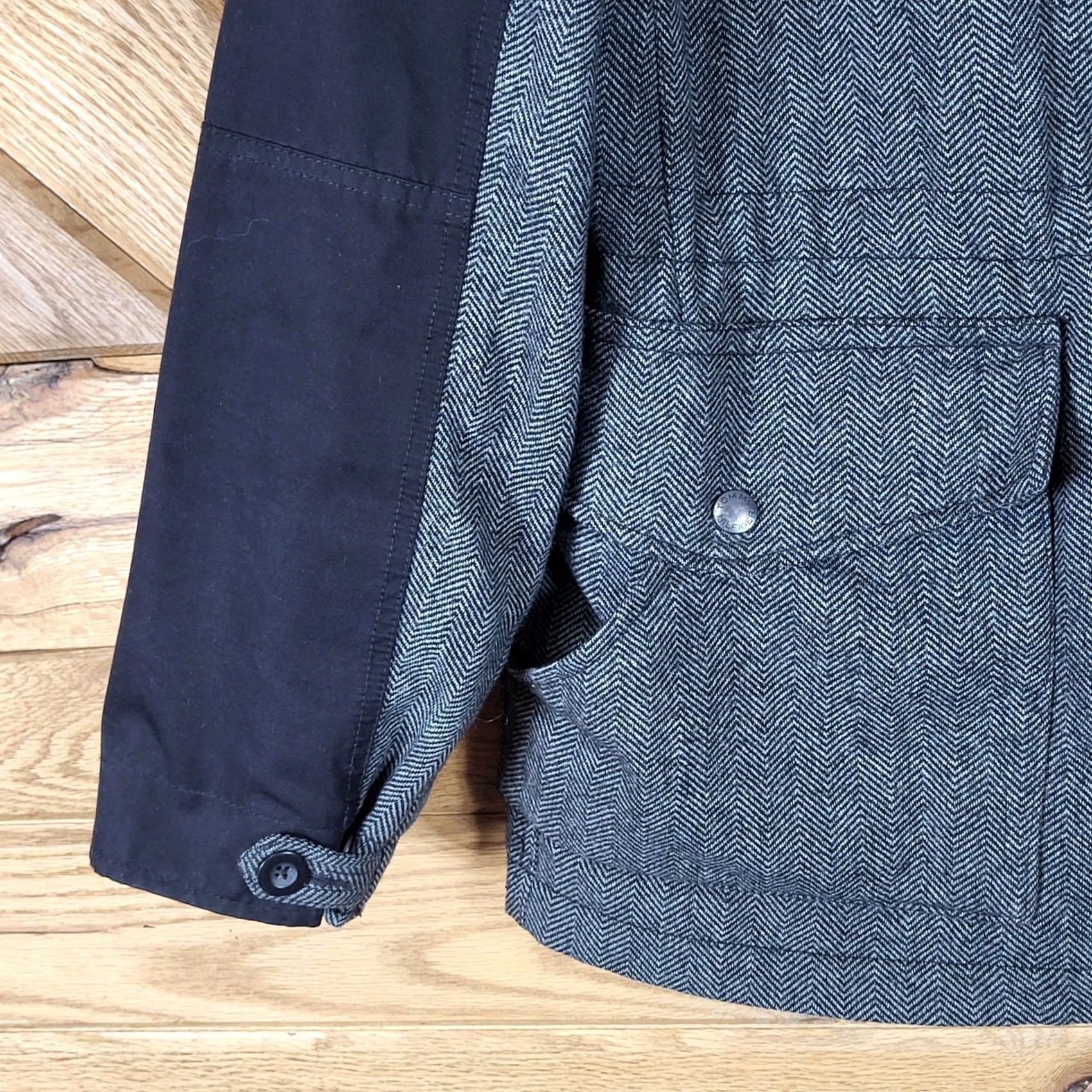 Tommy Hilfiger Tommy Hilfiger Jacket Mens XXl Herringbone Hooded Grey Black Cotton Blend Size US XXL / EU 58 / 5 - 7 Thumbnail