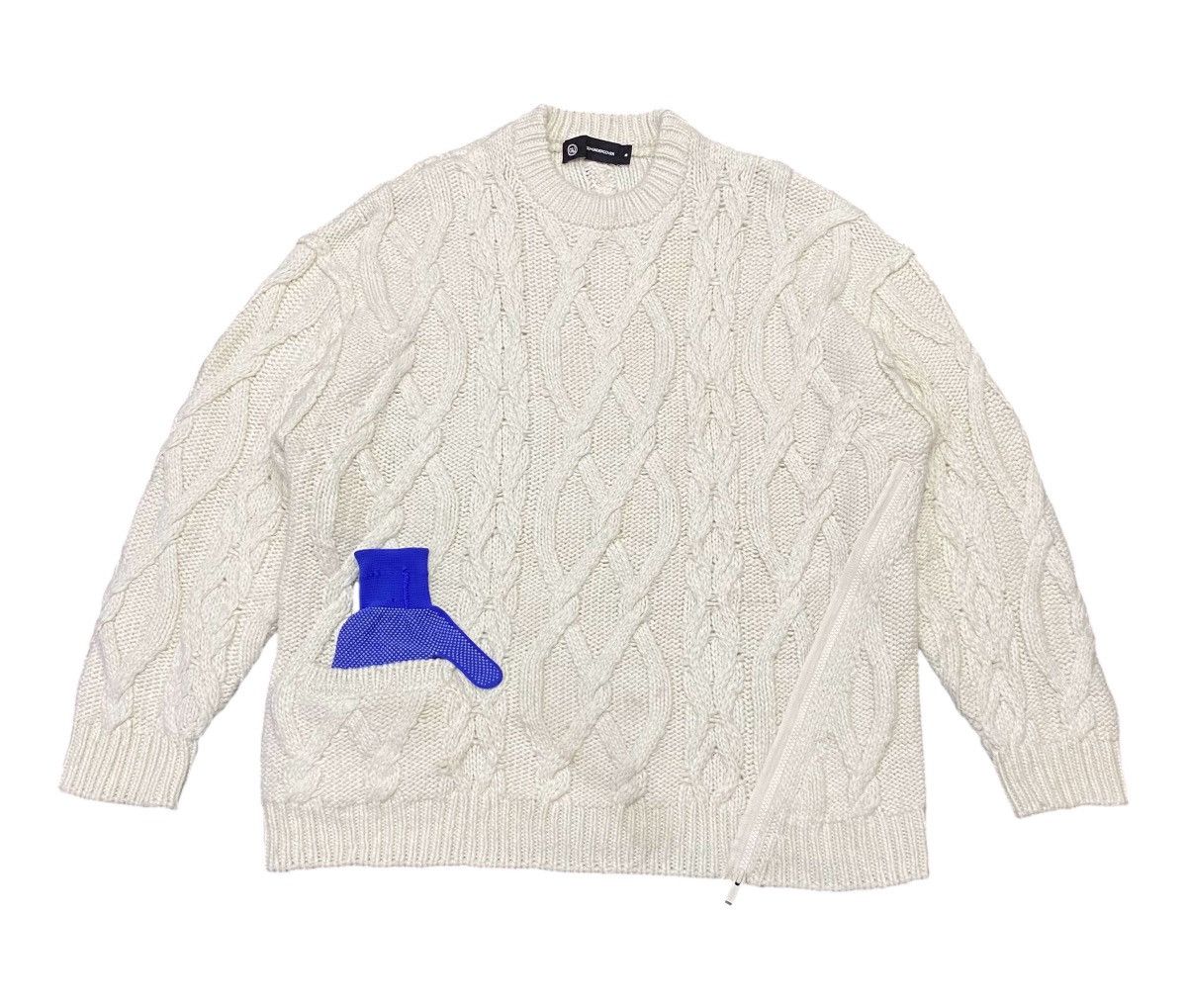 GU × Undercover Gu X Undercover Diagonal Zipper Coble Knit Sweater Size US M / EU 48-50 / 2 - 2 Thumbnail
