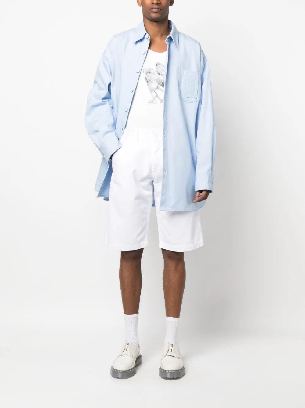 Raf Simons o1y0325 Denim Short in White Size US 32 / EU 48 - 4 Thumbnail