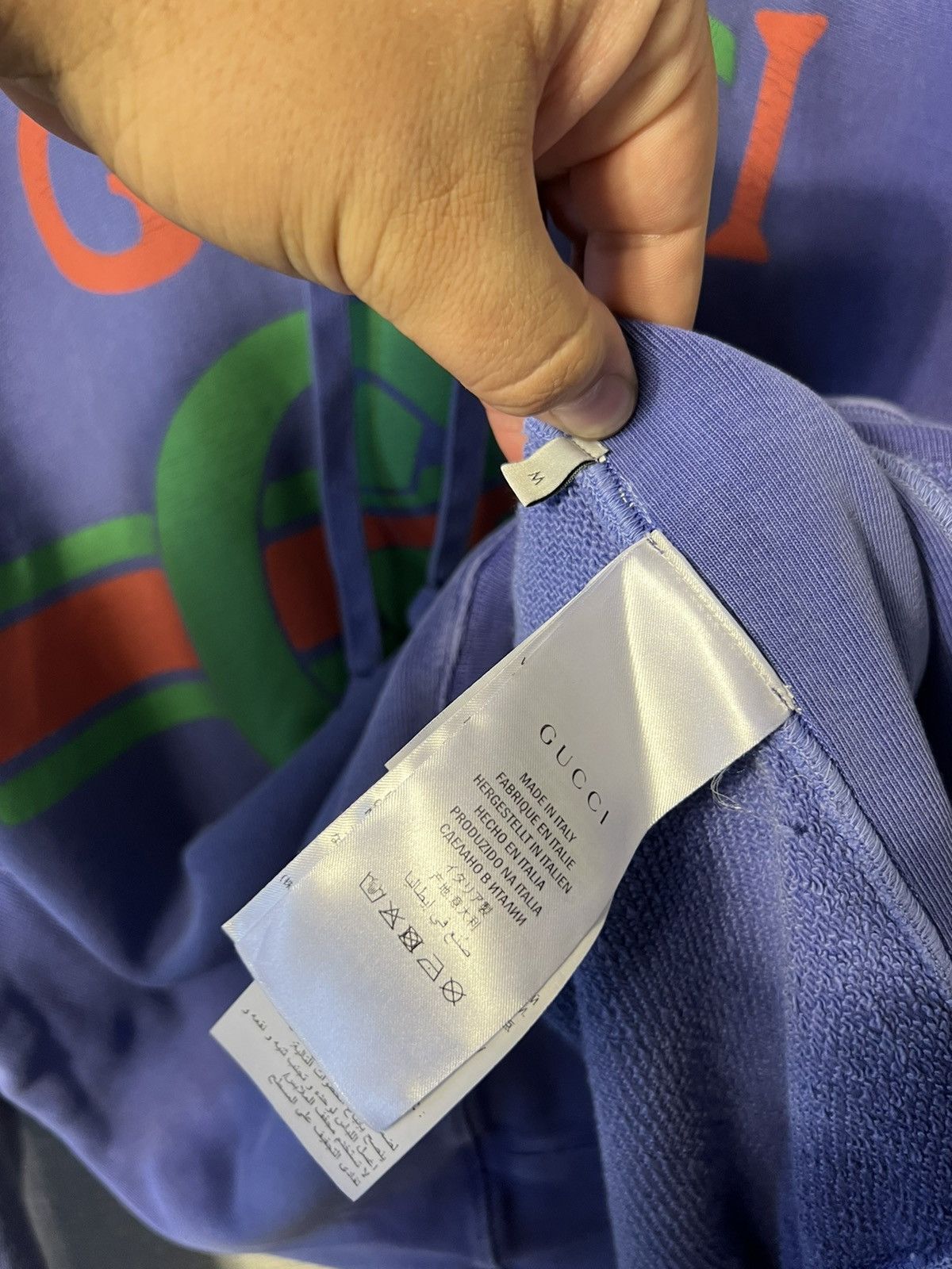 Gucci Gucci Blue Washed Effect Knit Interlocking GG Print Hoodie Size US M / EU 48-50 / 2 - 21 Thumbnail