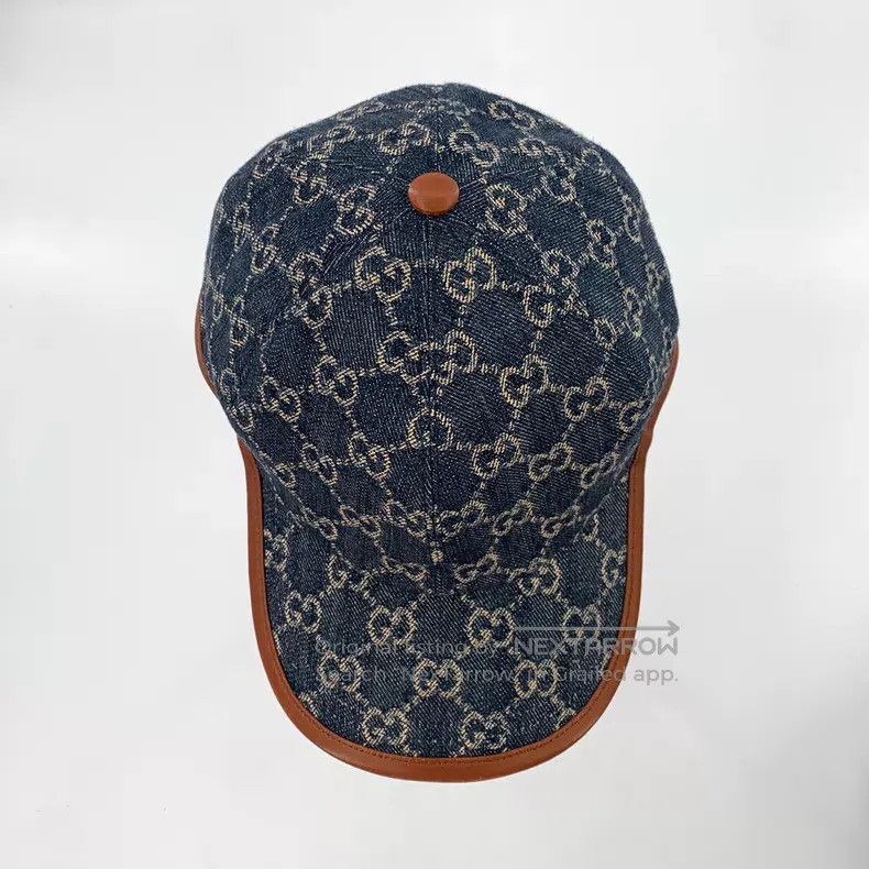 Gucci Gucci Dark blue logo jacquad full-print cotton cap Size ONE SIZE - 5 Thumbnail