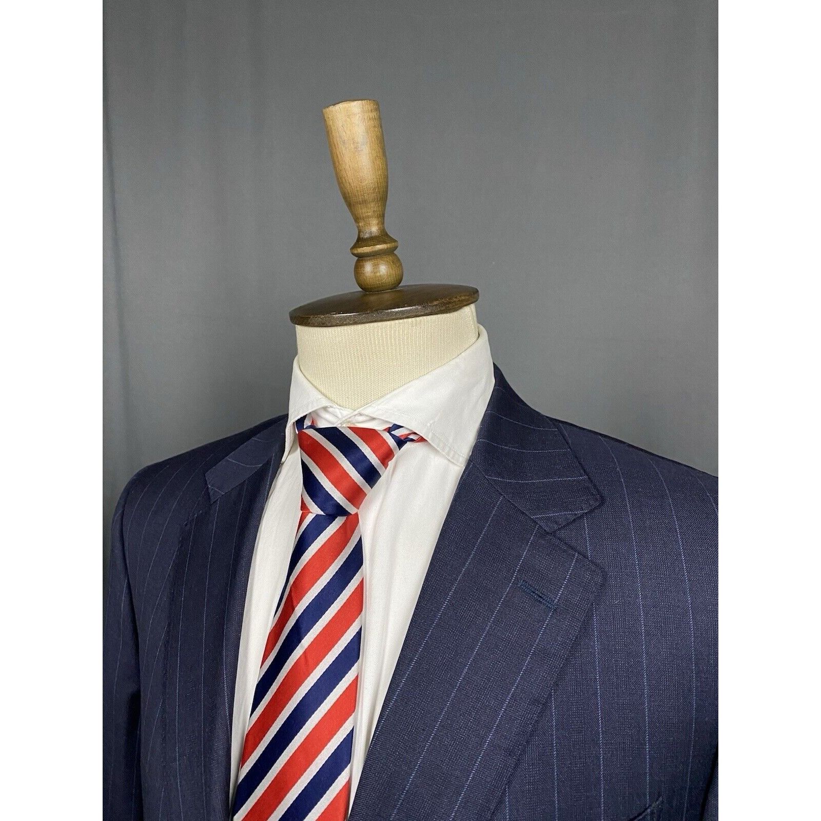 Canali Canali Men's Blue Wool Striped Blazer Sportcoat Jacket Size Size 54R - 5 Thumbnail