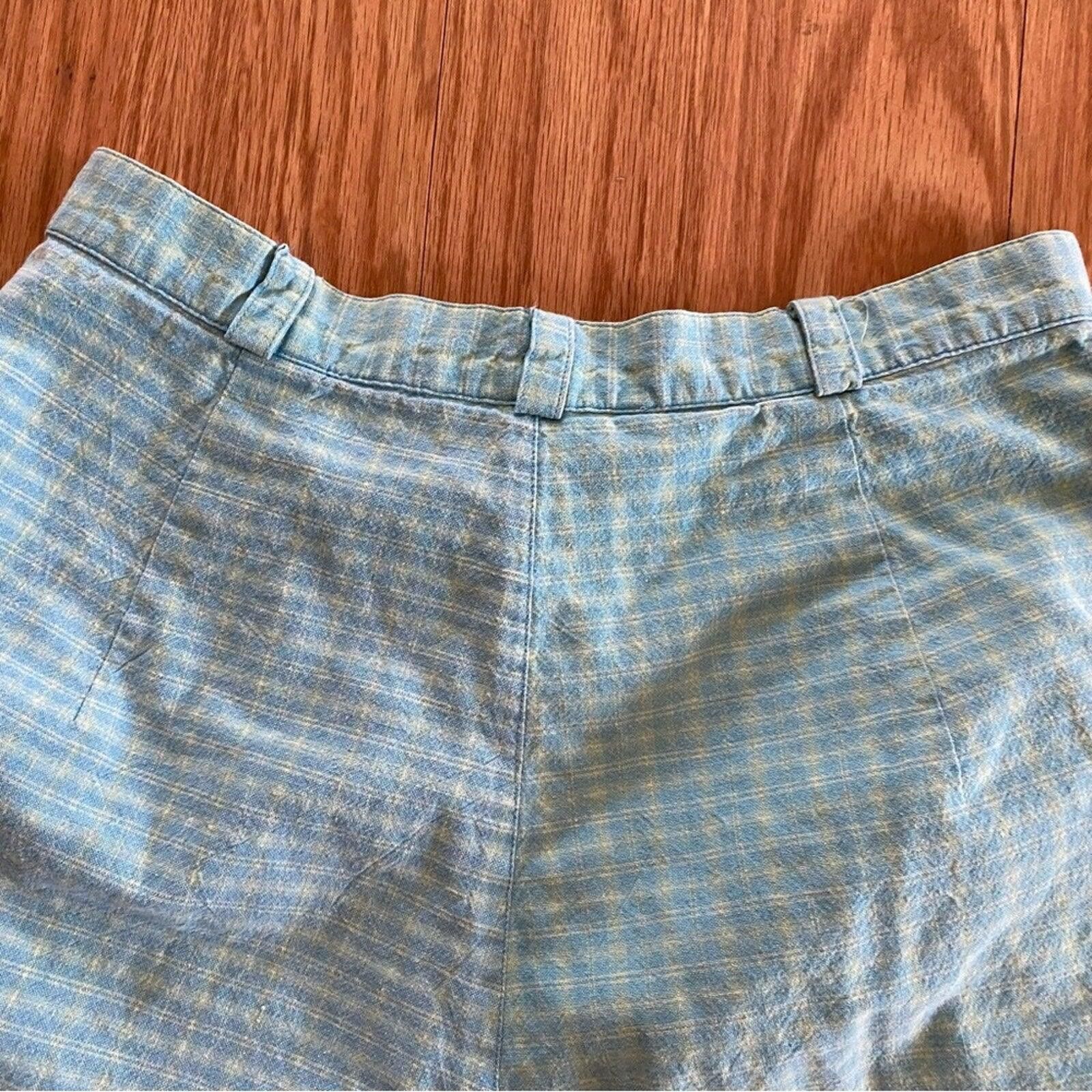 Other David Brooks Petite Vintage Blue Check Shorts Women 0 XSmall Size 26" / US 2 / IT 38 - 7 Thumbnail