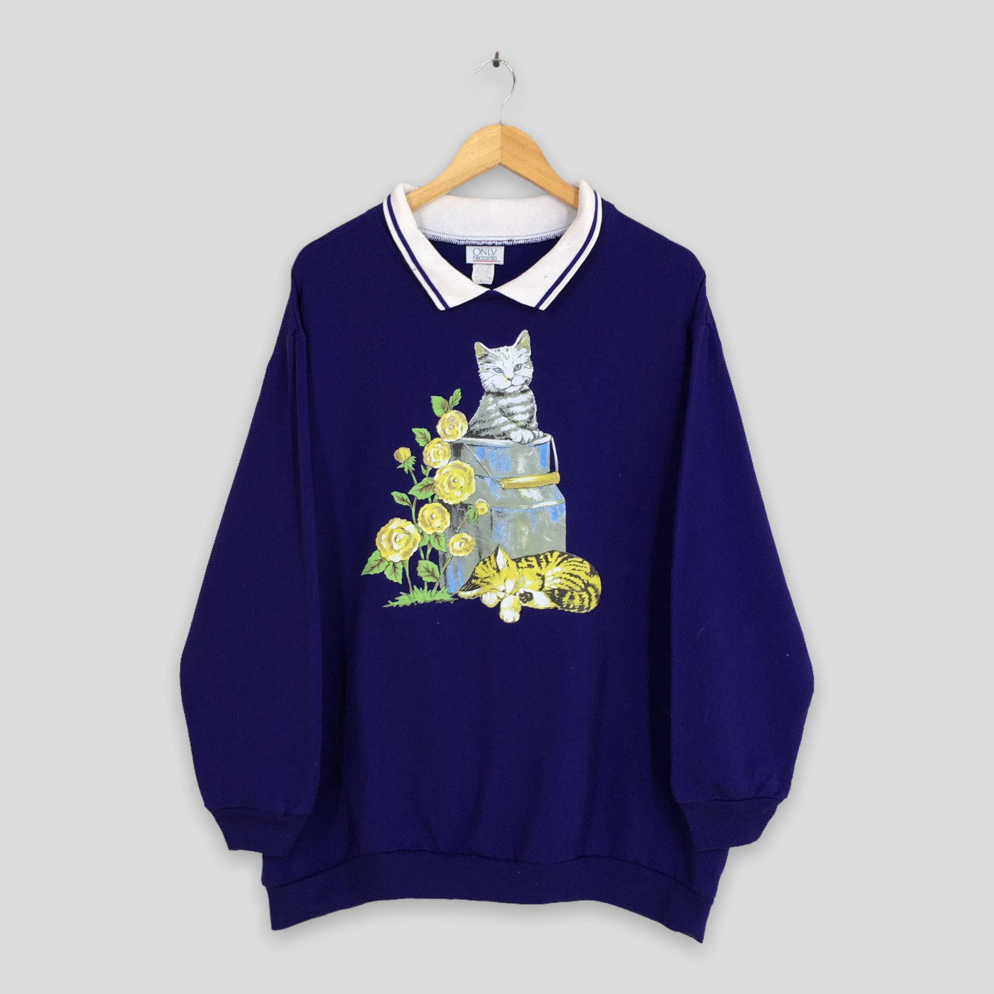 Vintage Vintage 90s Morning Suns Kitten Baggy Sweatshirt 2XLarge Size XXL / US 16-18 / IT 52-54 - 1 Thumbnail