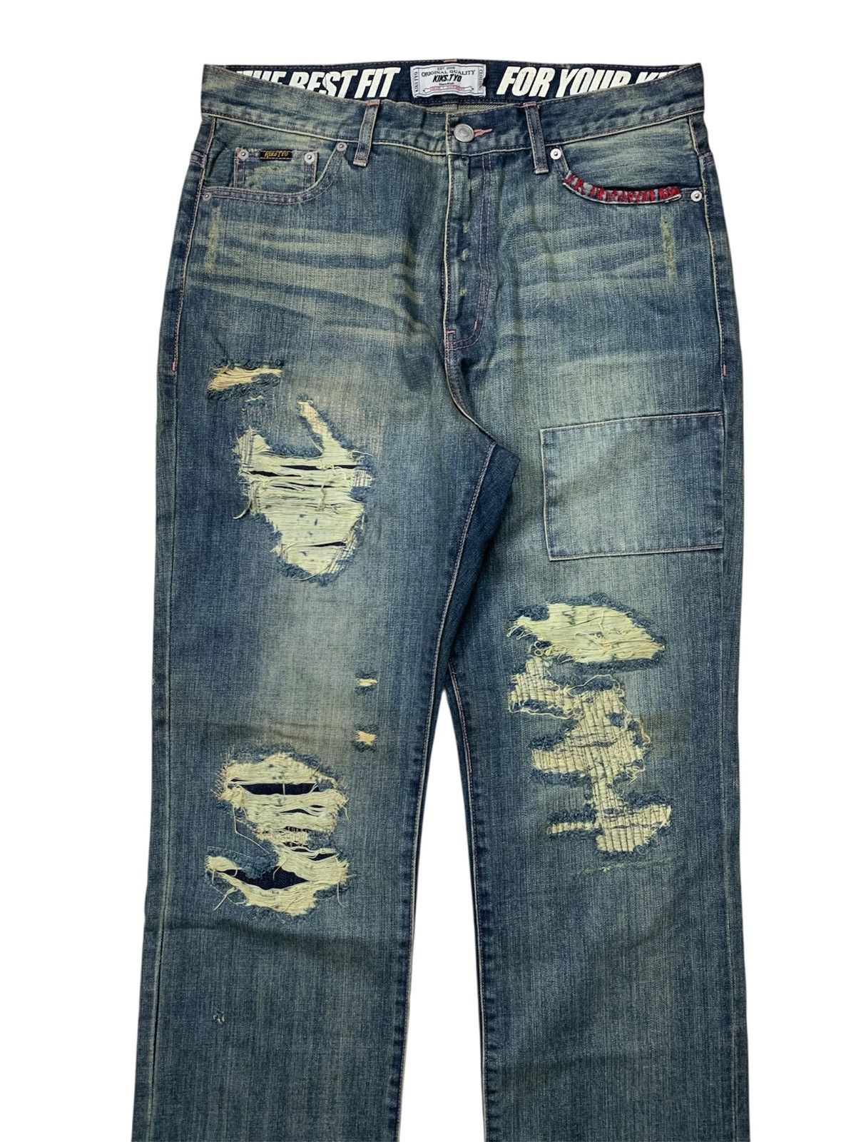 KIKS TYO KIKS TYO straight cut Distressed jeans Size US 35 - 2 Thumbnail