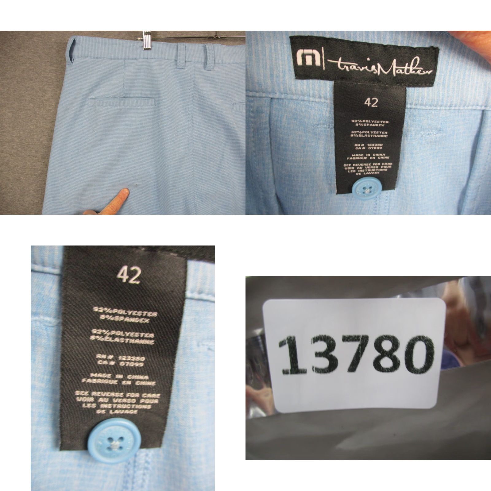 TravisMathew Travis Mathew Shorts Men's 42 Blue Stripe Chino Golf Stretch Casual 5-Pocket Regular Belt Loops Blue Mens Size US 42 / EU 58 - 8 Thumbnail