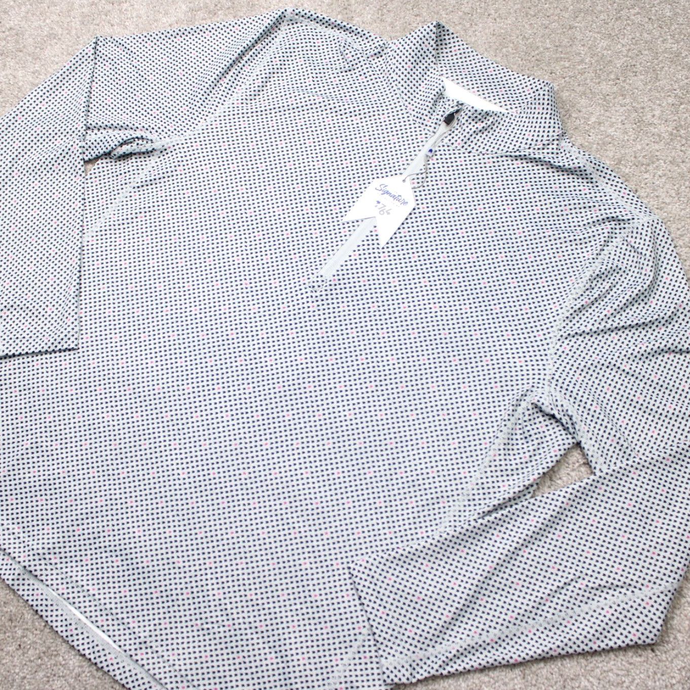 Vintage 1764 Sweatshirt Mens Large Gray Geometric 1/4 Zip NWT Signature Collection 90s Theme Shirt Clothing Size US L / EU 52-54 / 3 - 3 Thumbnail