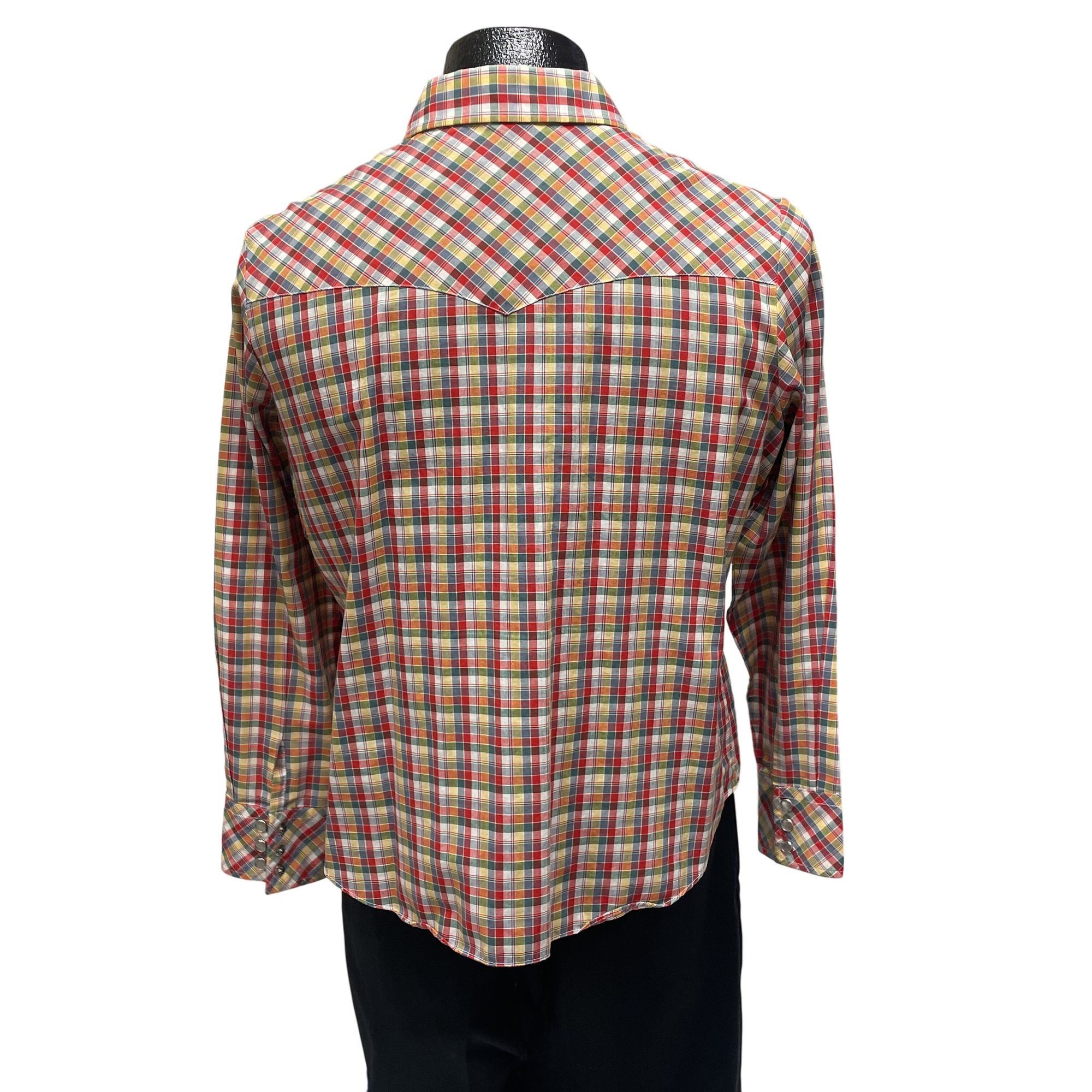 Other Vtg PLAID HIPPIE Cowboy Western RODEO Pearl Snap Shirt Size M / US 6-8 / IT 42-44 - 4 Thumbnail