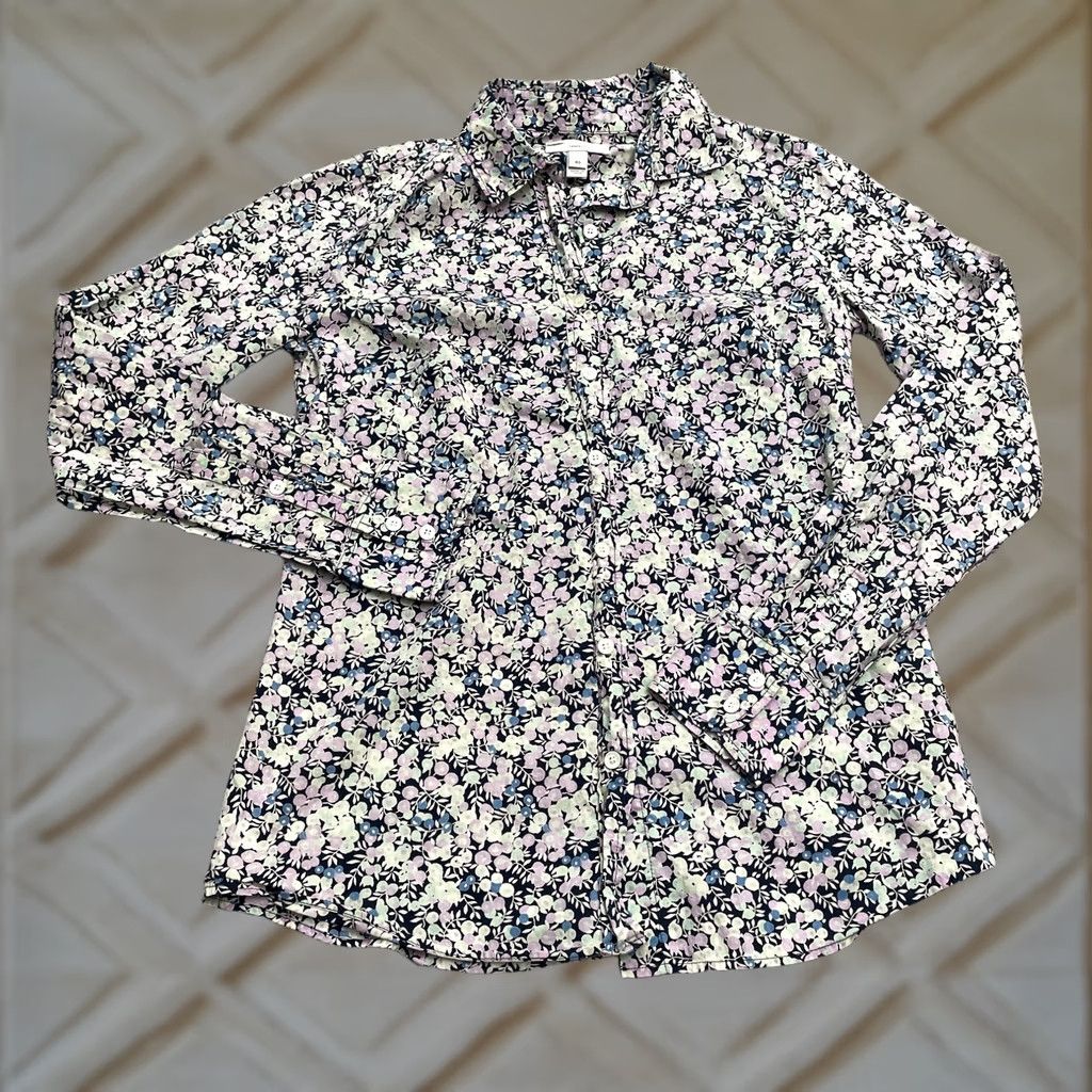 J.Crew J.CREW Floral Shirt Womens 00 Multicolor Button-Down Long Sleeve Top Bohemian, Classic, Designer, Tropical Boys Womens Size XXS / US 00 / IT 34 - 1 Thumbnail