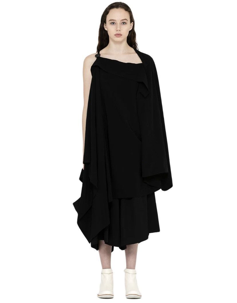 Y’s Yohji Yamamoto Gabardine Black Asymmetrical Cape