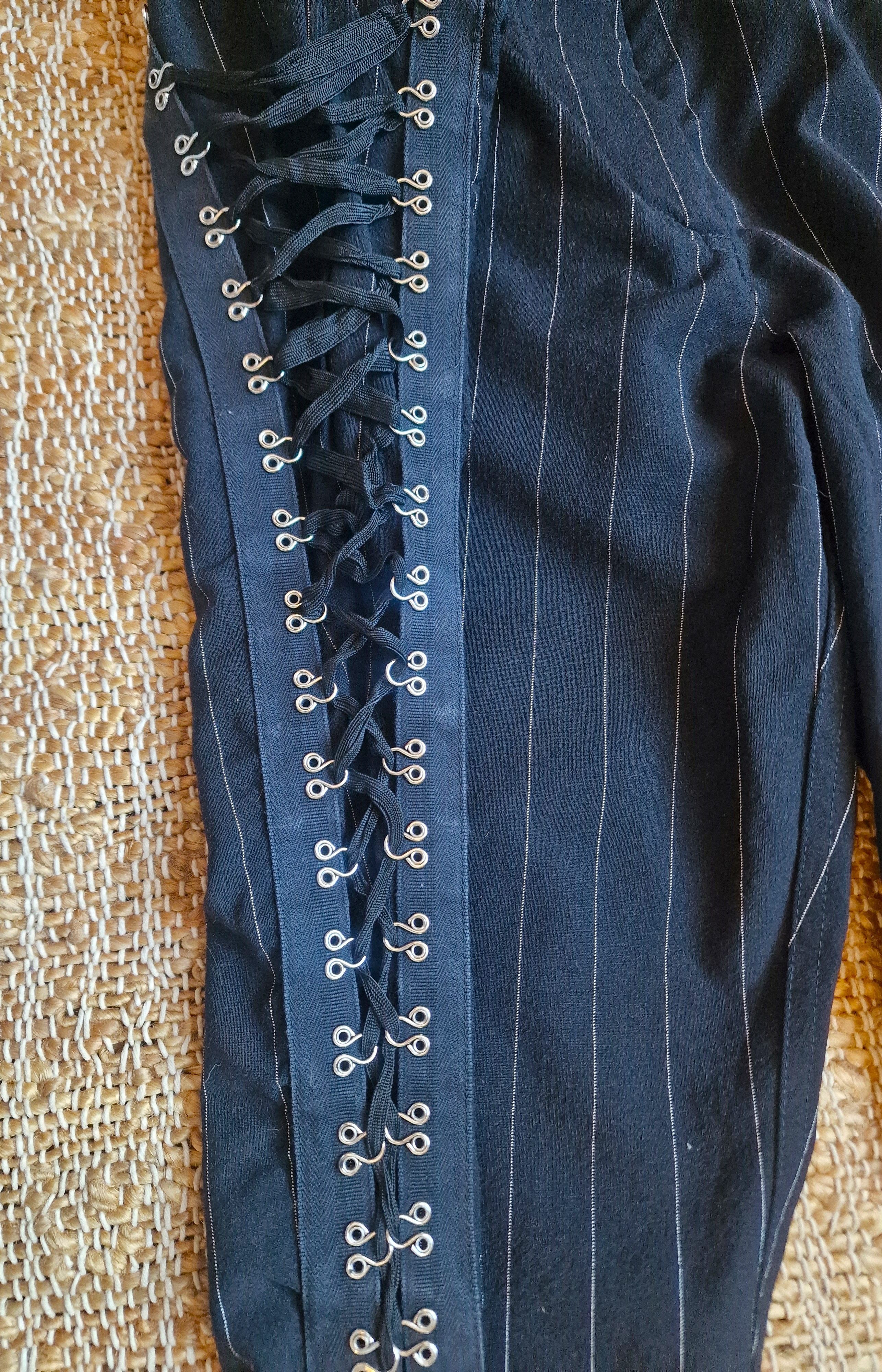 John Galliano John Galliano Corset Lace Up Clips Stripped Trousers Pants Size 27" / US 4 / IT 40 - 1 Thumbnail