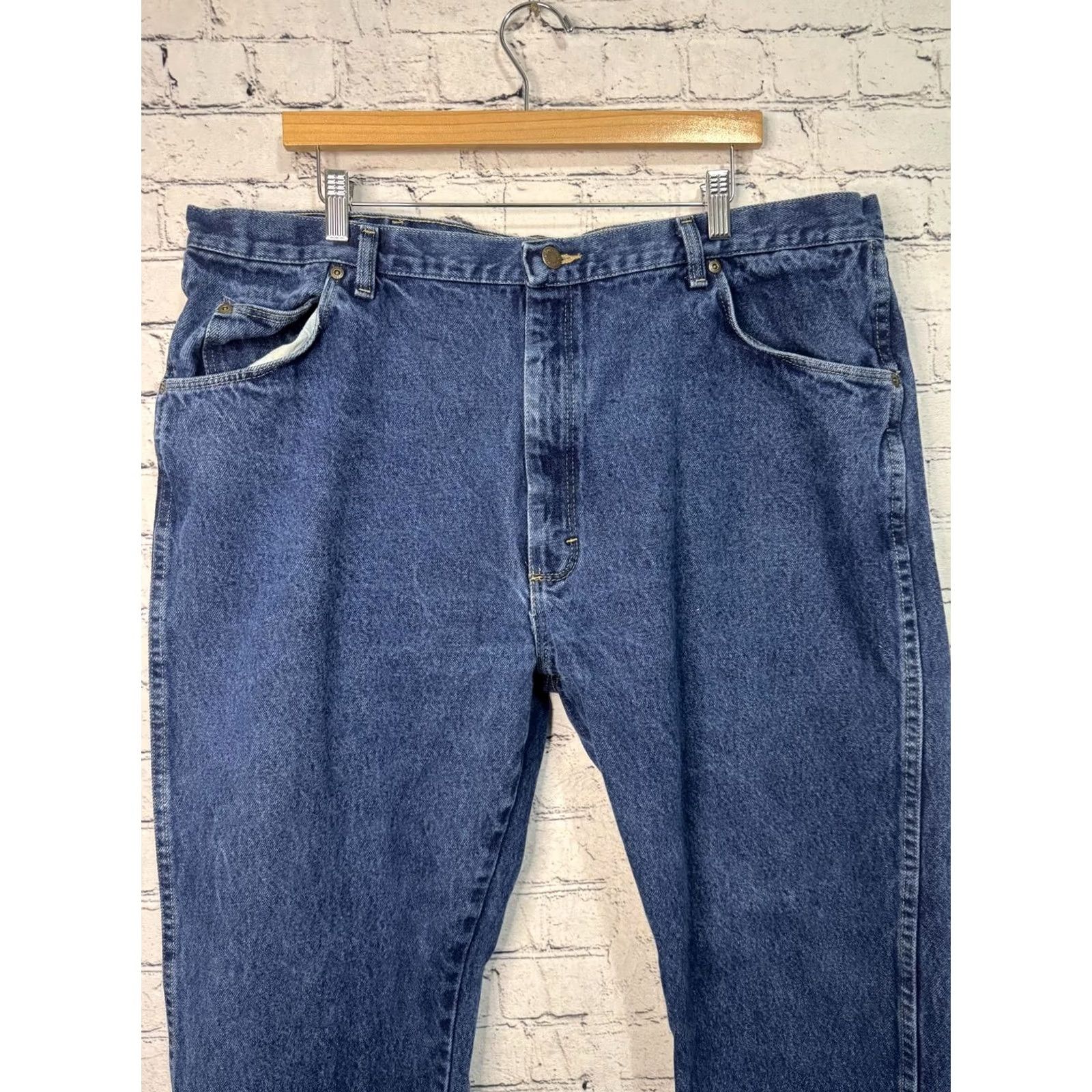 Wrangler Wrangler Denim Pants Men Casual 42x30 Blue Cotton Regular Big & Tall Mens Size US 42 / EU 58 - 4 Thumbnail