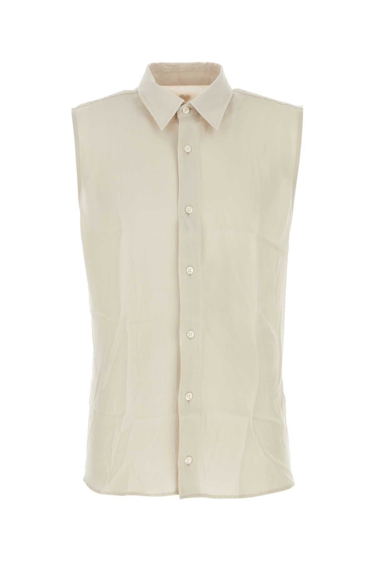 image of Ami Sand Viscose Shirt in Beige O Tan, Men's (Size XS)