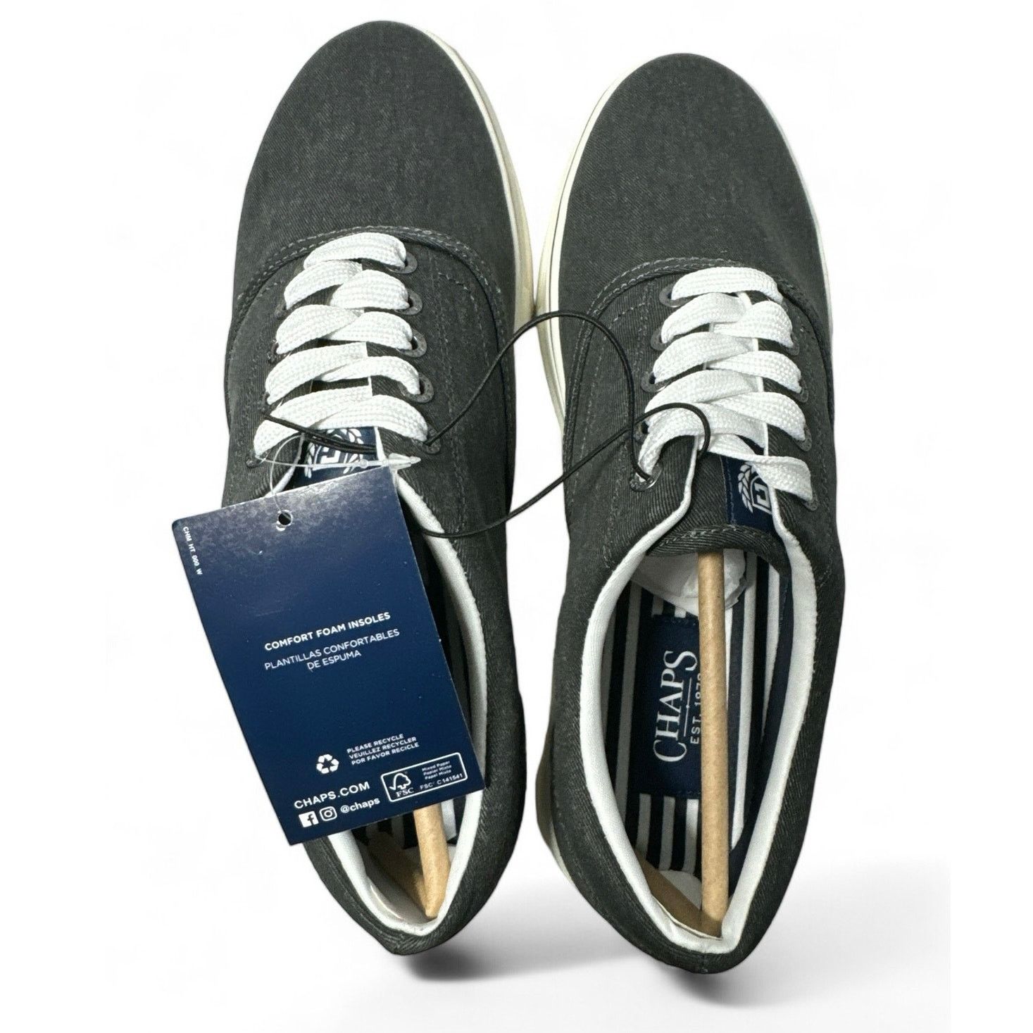 Chaps Chaps Charcoal Canvas Lace-up Sneakers New Men sz 9M Size US 9 / EU 42 - 5 Thumbnail