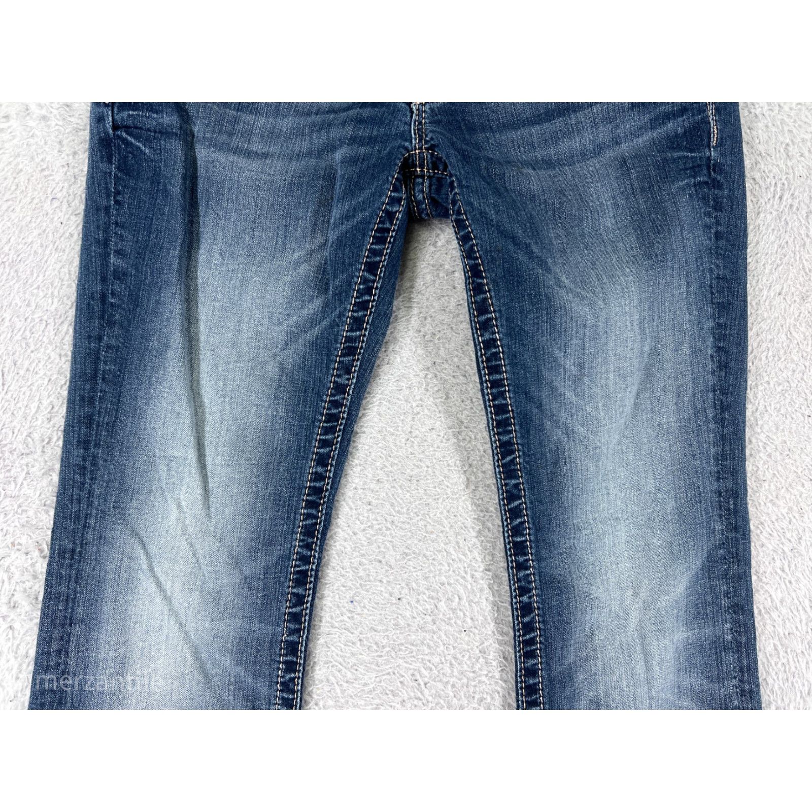 Miss Me Miss Me Women Jeans Blue Denim Bootcut 29 Pockets Embroidered Western Stretch Cotton Denim Bling Vintage No Size 29" - 7 Thumbnail