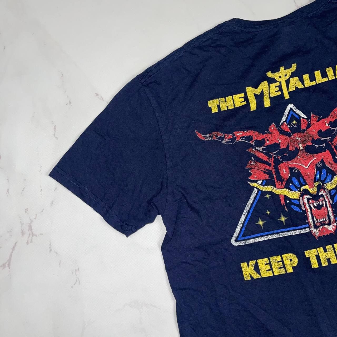 Vintage Band Tees × Vintage Defenders of The Faith Sz L Navy Tee Size US L / EU 52-54 / 3 - 11 Thumbnail