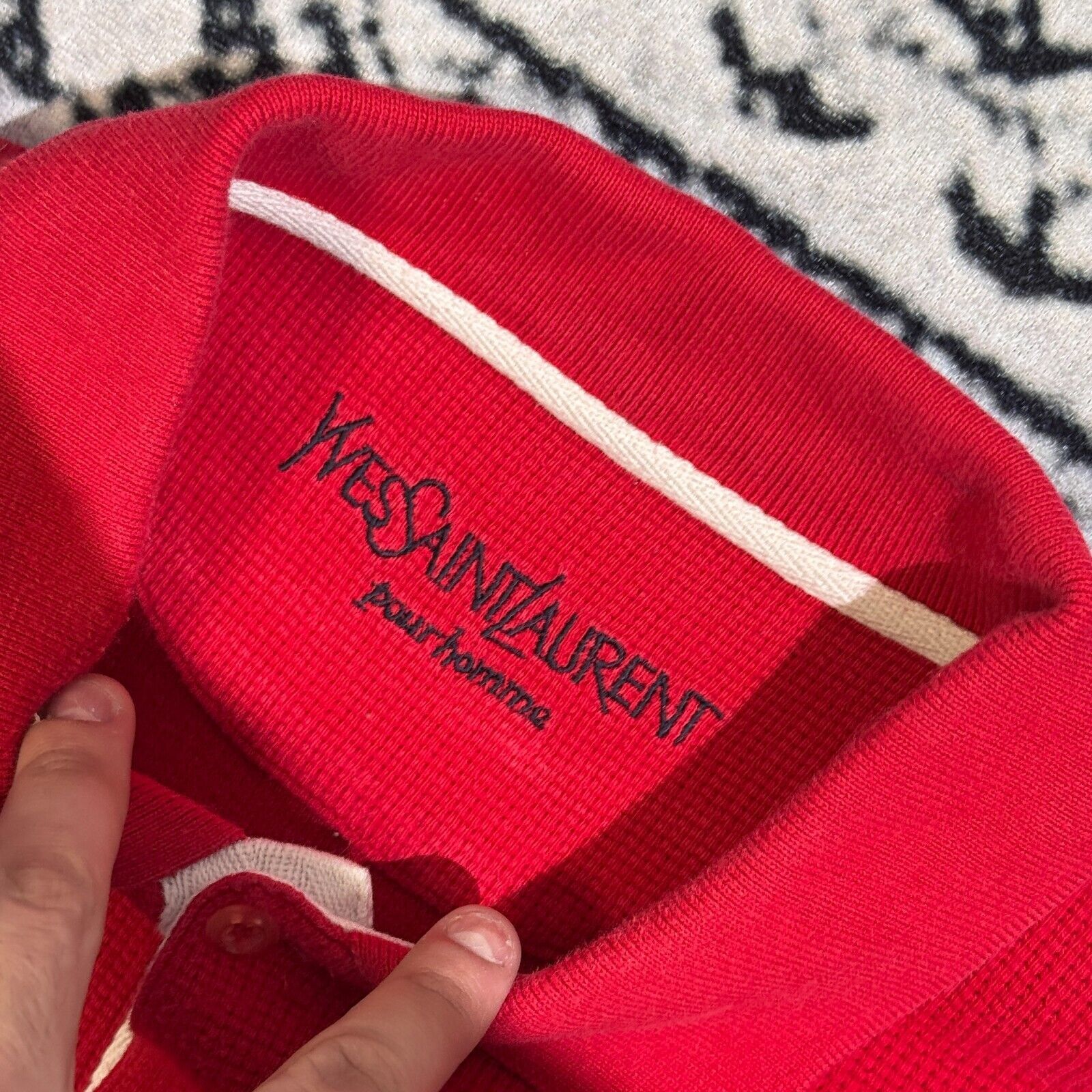 Vintage × Yves Saint Laurent Vintage Yves Saint Laurent Red Cotton Polo Shirt Size XL Size US XL / EU 56 / 4 - 6 Thumbnail