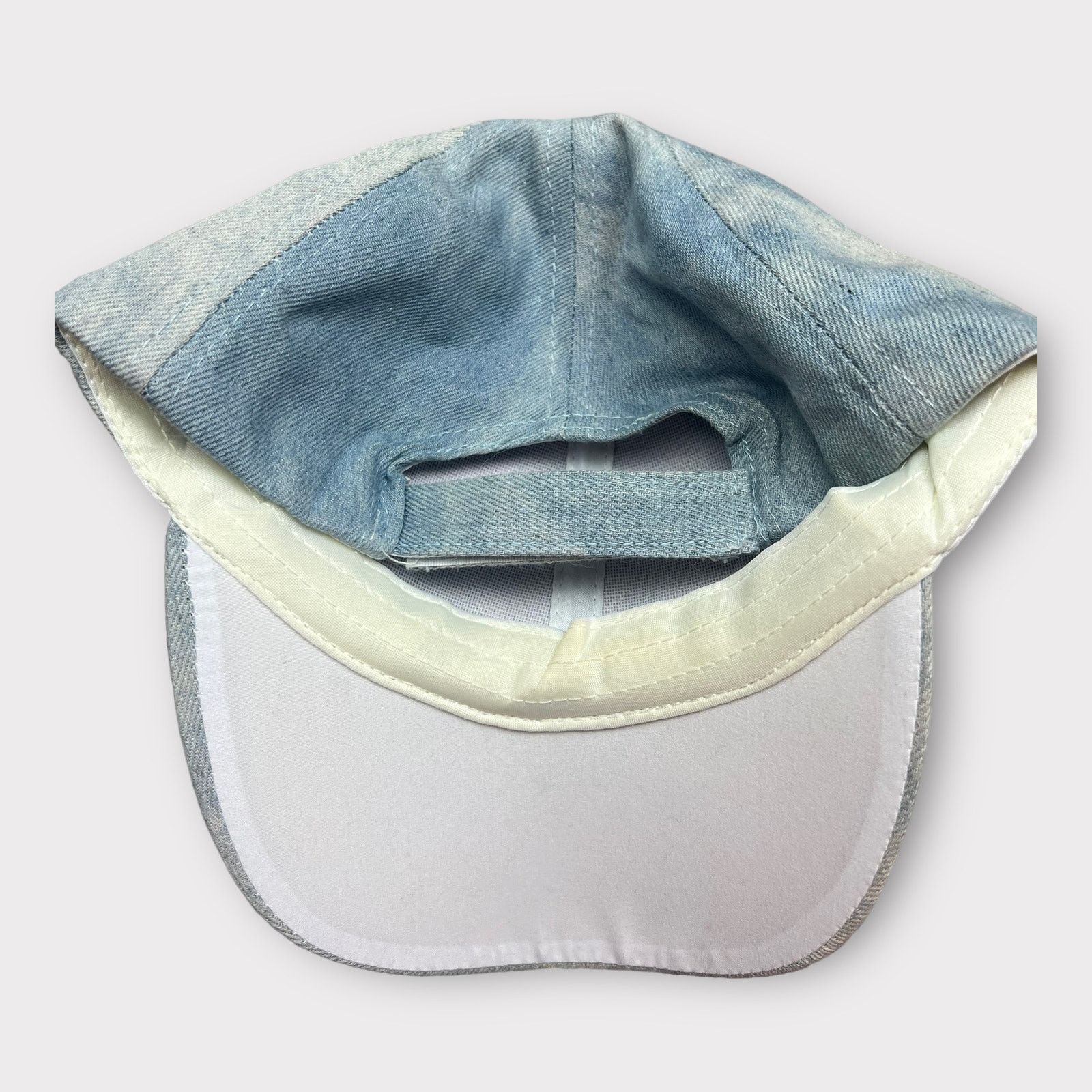 Vintage Baseball Denim Adjustable Cap | Double Rhinestone Hearts Size ONE SIZE - 5 Thumbnail