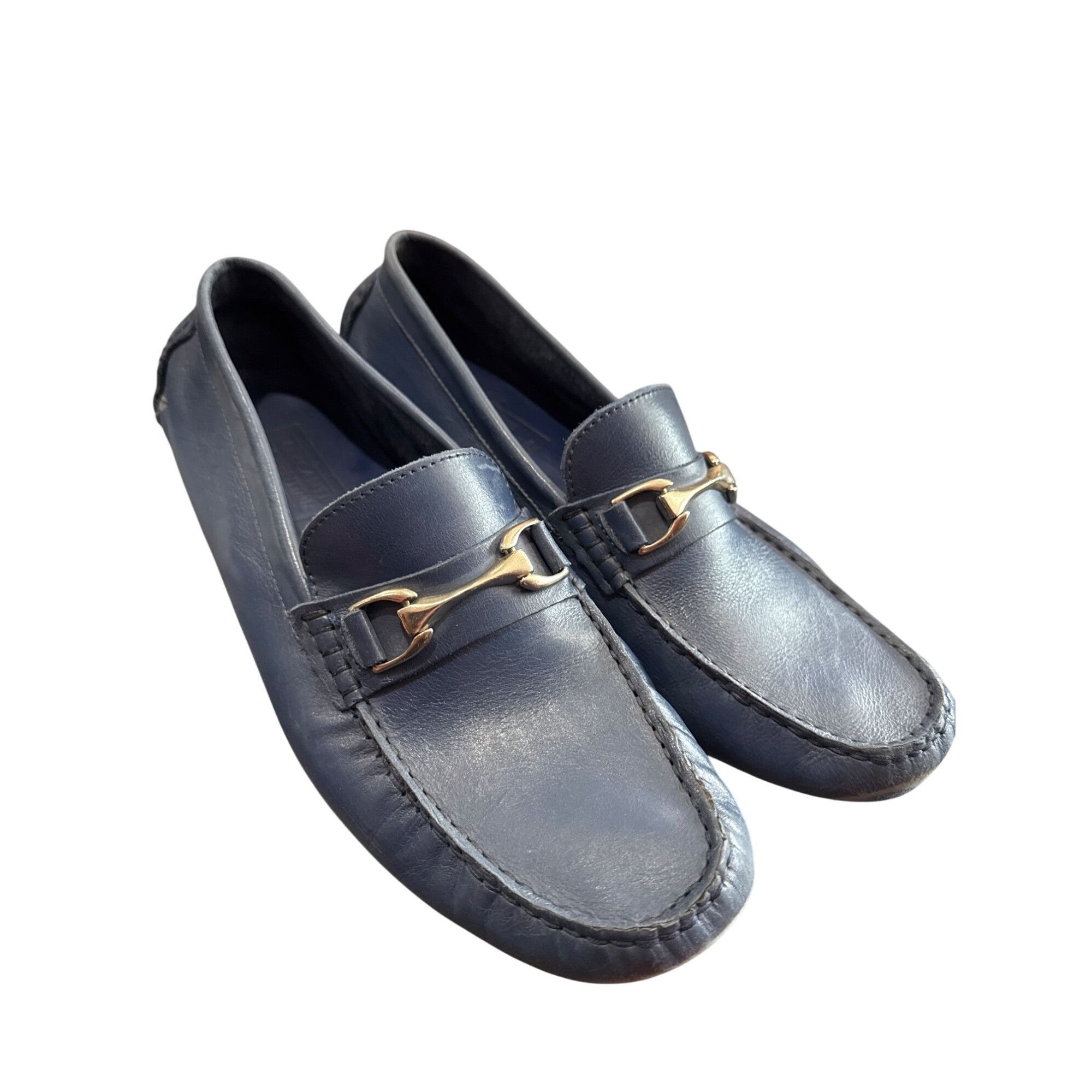 Mercanti Fiorentini Mercanti Fiorentini Mens Blue Leather Slip-On Loafers Size 1 Size US 10 / EU 43 - 15 Thumbnail
