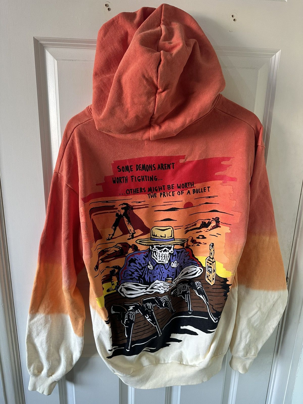 image of Warren Lotas Five Guns Hoodie Orange, Men's (Size Medium)
