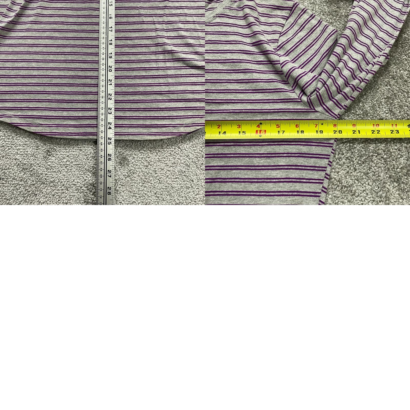 Hanes Hanes Blouse Womens Large Multicolor Striped Casual Long Sleeve Round Neck Top Size L / US 10 / IT 46 - 8 Thumbnail