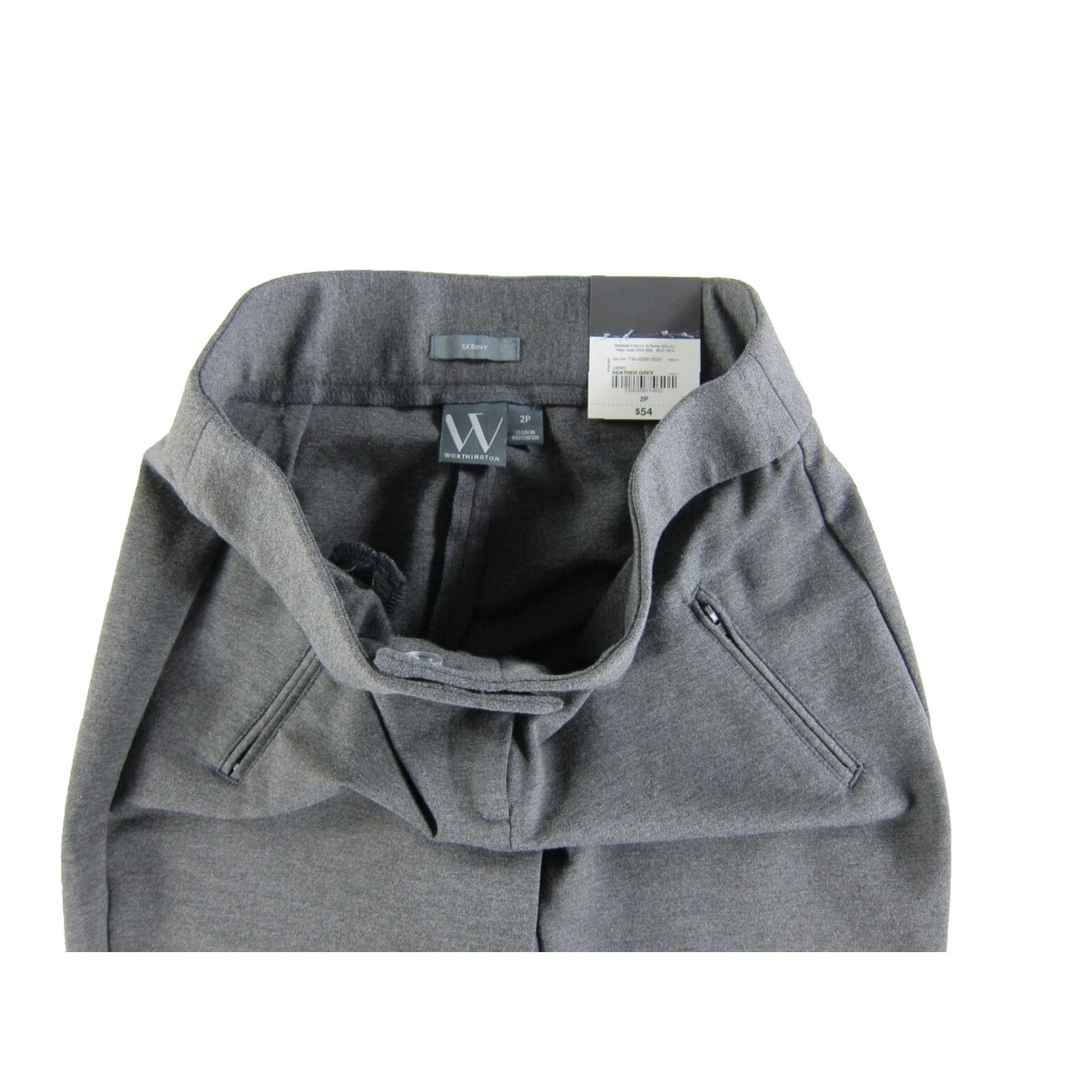 Worthington NWT Worthington Heather Grey Ultra Stretch Ponte Skinny Zip Pocket Pant Women 2P Size 26" / US 2 / IT 38 - 5 Thumbnail