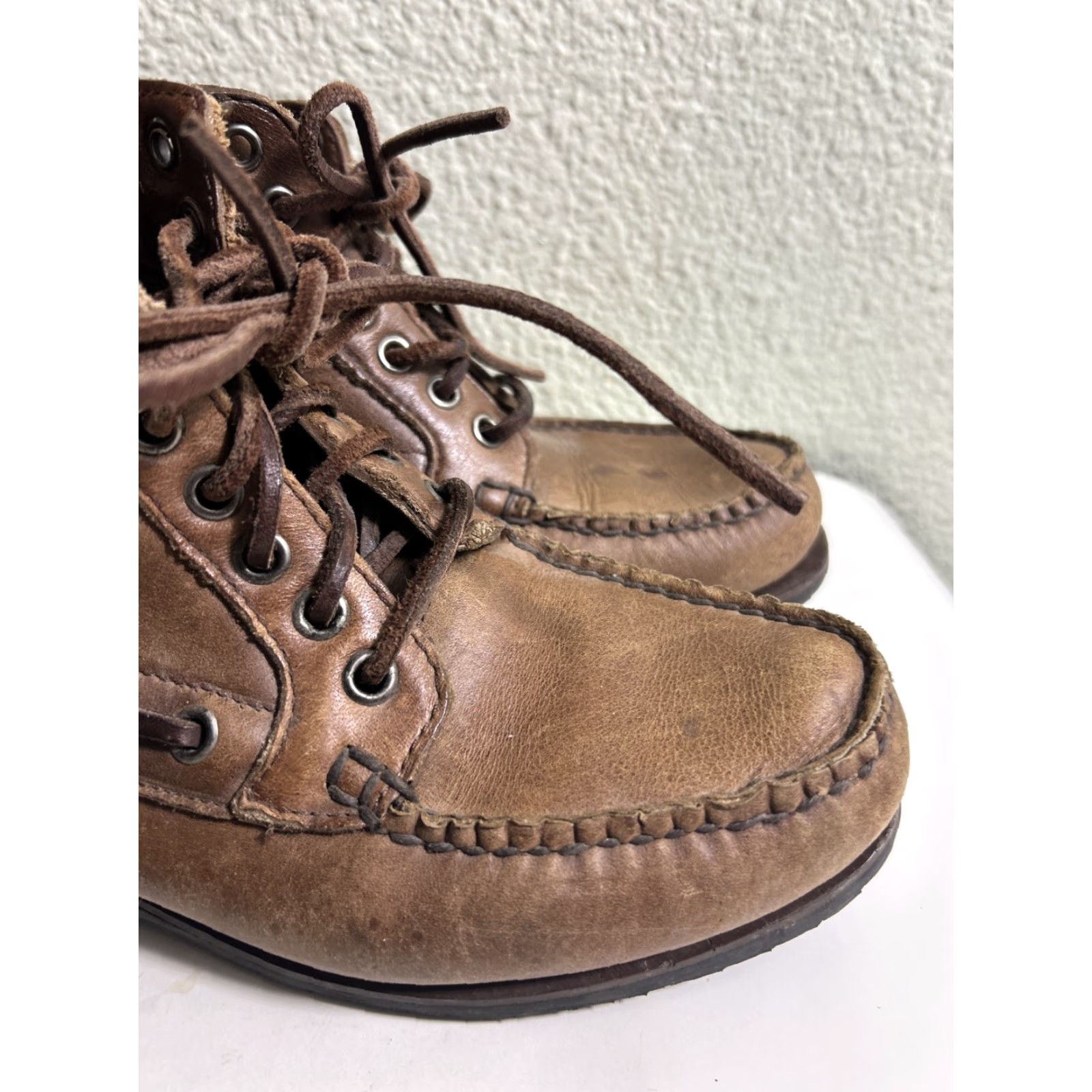 Vintage VINTAGE HH BROWN Moc Chukka Leather Boots Hiking Womens 7.5 Brown Leather Boots Chukka Hiking Women 7.5 Brown Mens) Size US 8 / IT 38 - 4 Thumbnail