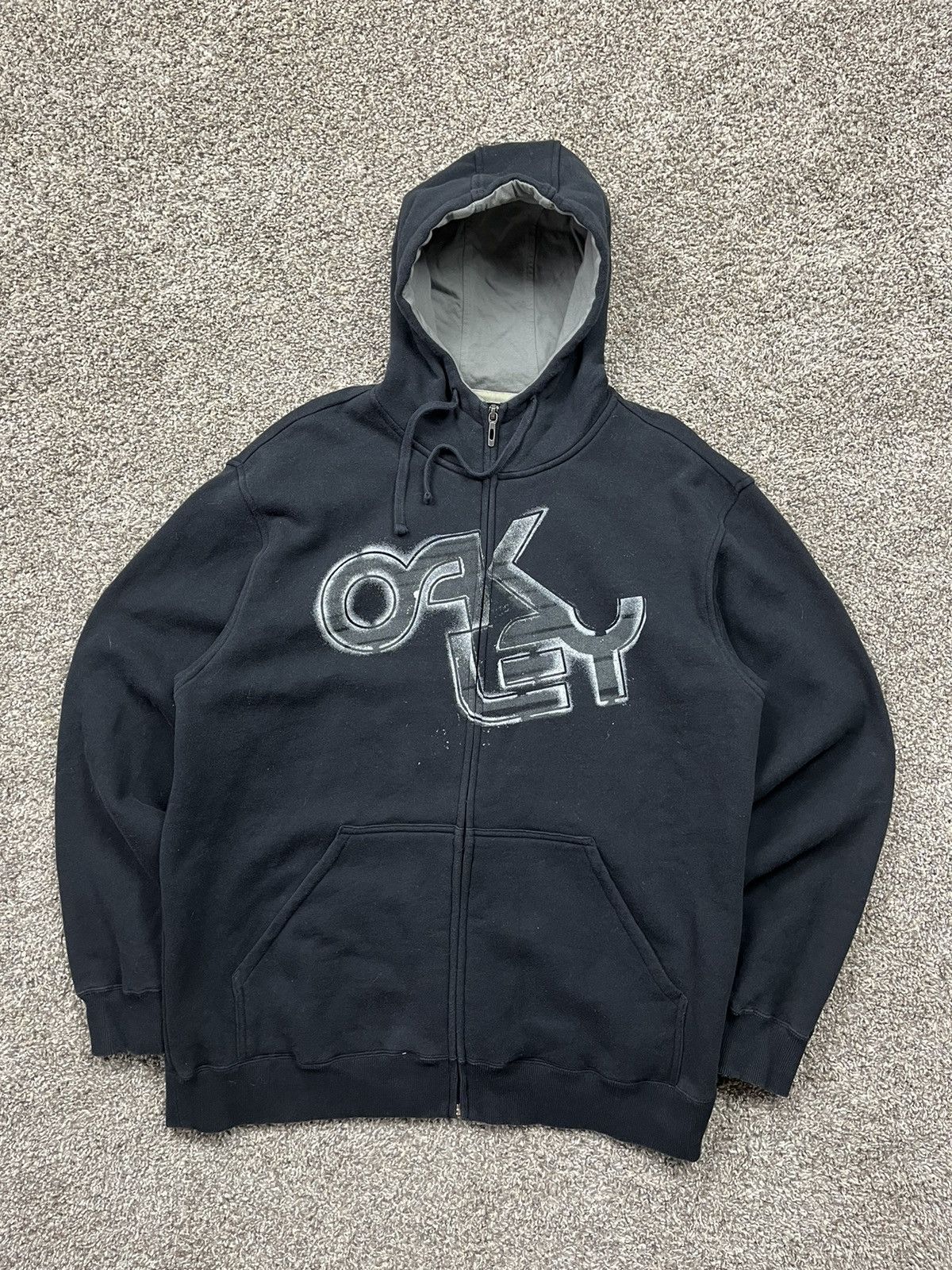 Vintage Vintage y2k Oakley Zip Up Black Hoodie Large GORPCORE | Grailed