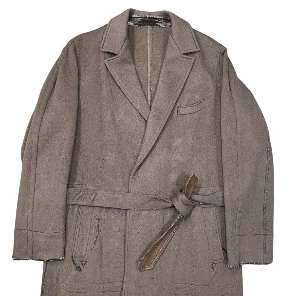 Takahiromiyashita The Soloist. TAKAHIROMIYASHITA The Soloist. Cashmere Taupe Wrapping Coat Size US S / EU 44-46 / 1 - 2 Thumbnail