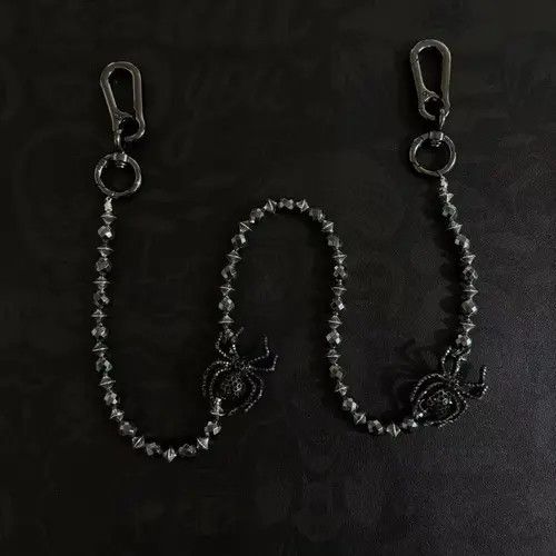 Jewelry Black Beaded Spider Chain Men's Accessory, Gothic Style Size ONE SIZE - 8 Thumbnail