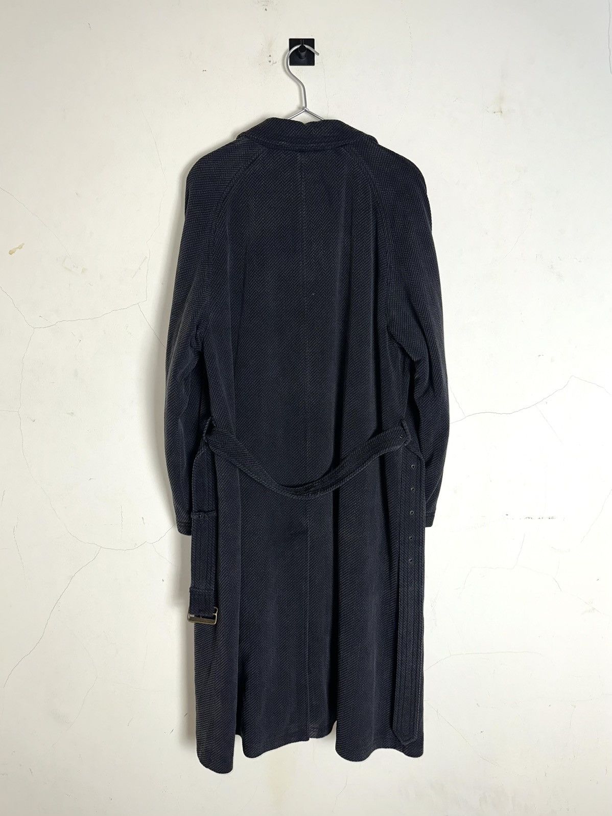 Emporio Armani 90s Herringbone Belted Coat Size US L / EU 52-54 / 3 - 4 Thumbnail