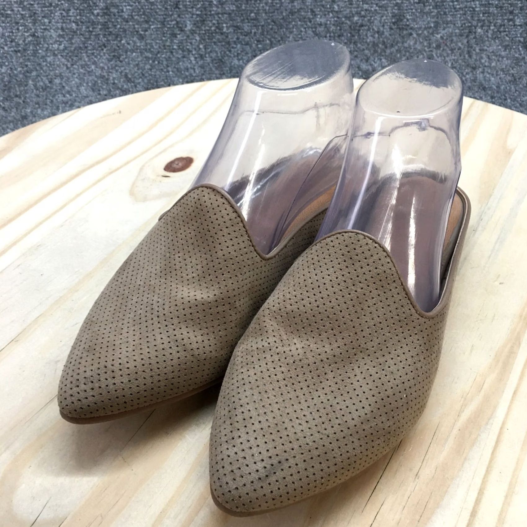 Vintage Universal Thread Sandals Womens Casual Slip On Pointed Toe Mules Brown Fabric Size US 7 / IT 37 - 4 Thumbnail