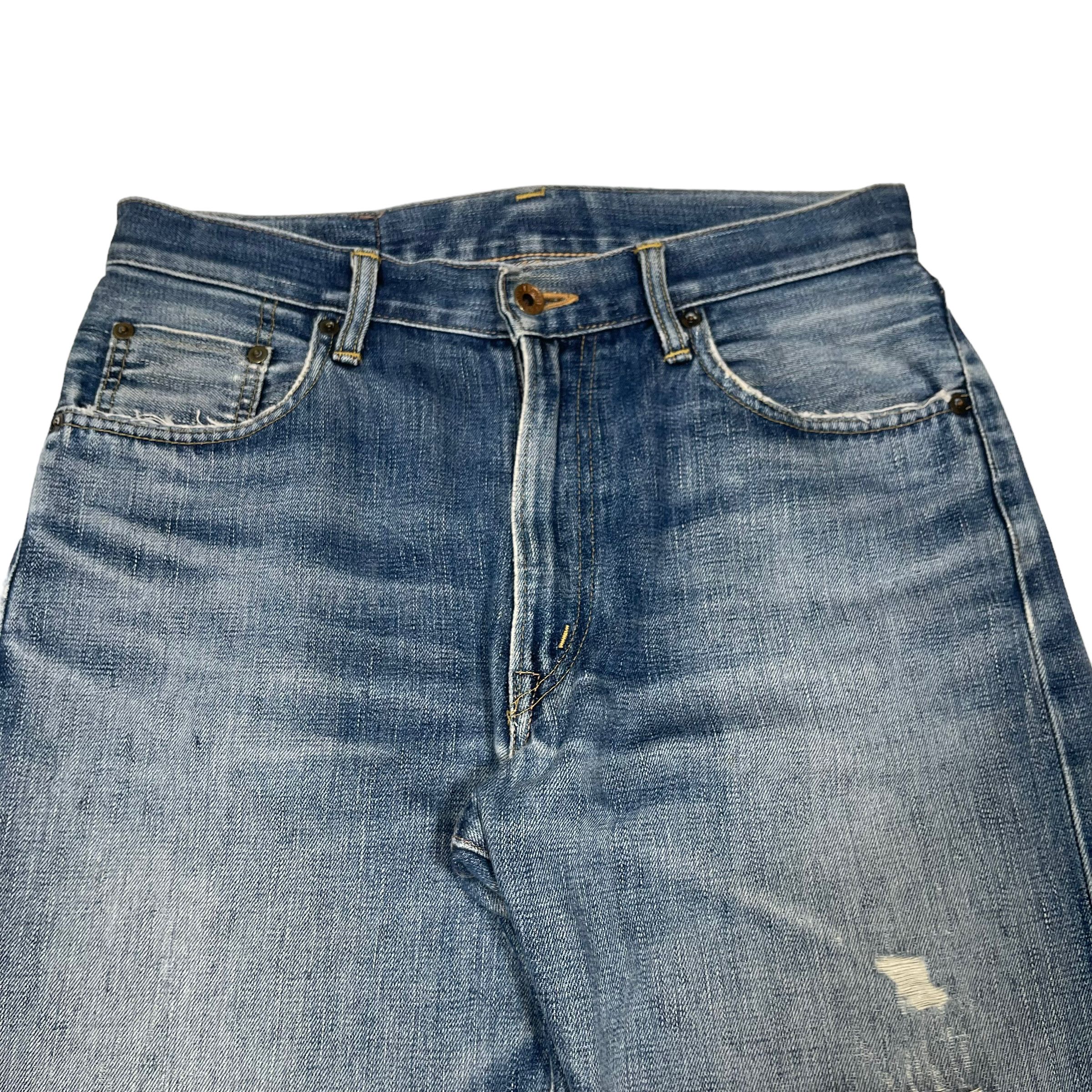 Edwin × Vintage Vintage 1980s Edwin 505 Selvedge Washed Distressed Jeans Size US 30 / EU 46 - 3 Thumbnail