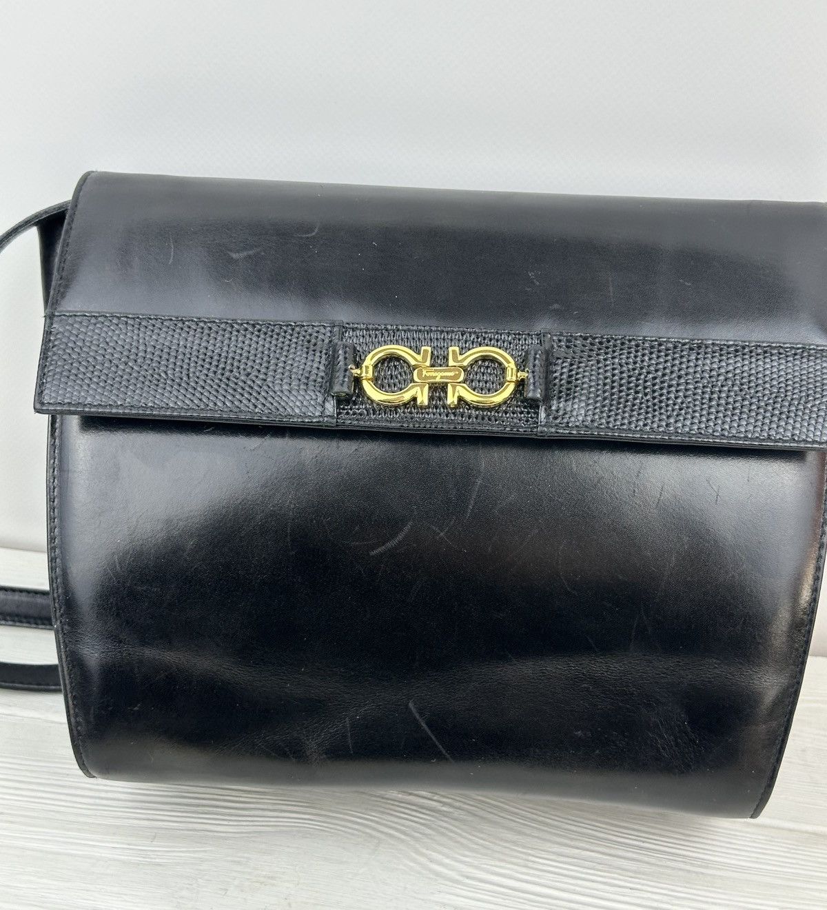 Salvatore Ferragamo × Vintage Salvatore Ferragamo GANCINI Logo Leather Shoulder Bag Women Size ONE SIZE - 10 Thumbnail