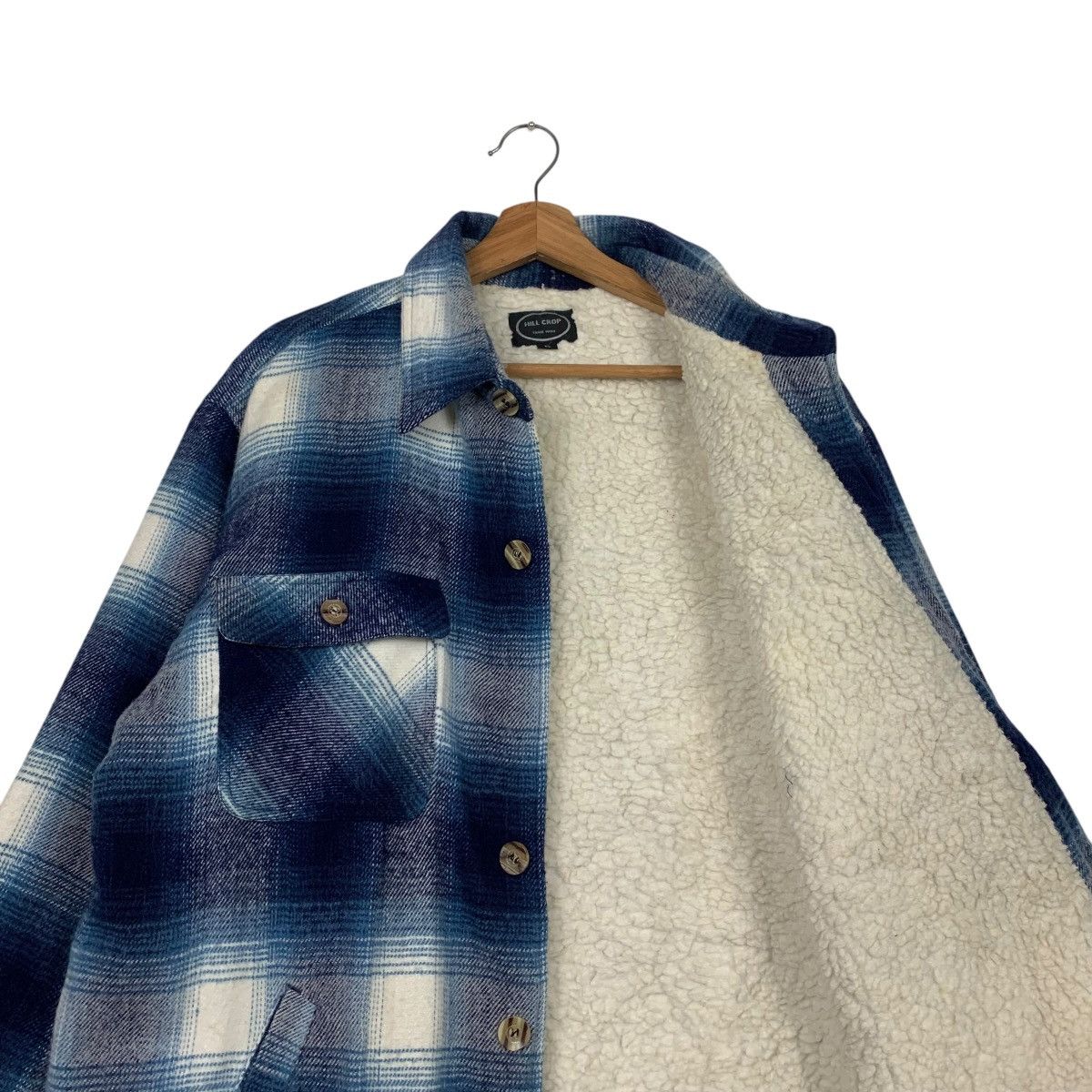 Flannel HILL CROP Shadow Plaid Fleece Lined Flannel Jacket #2187-C97 Size US L / EU 52-54 / 3 - 8 Thumbnail