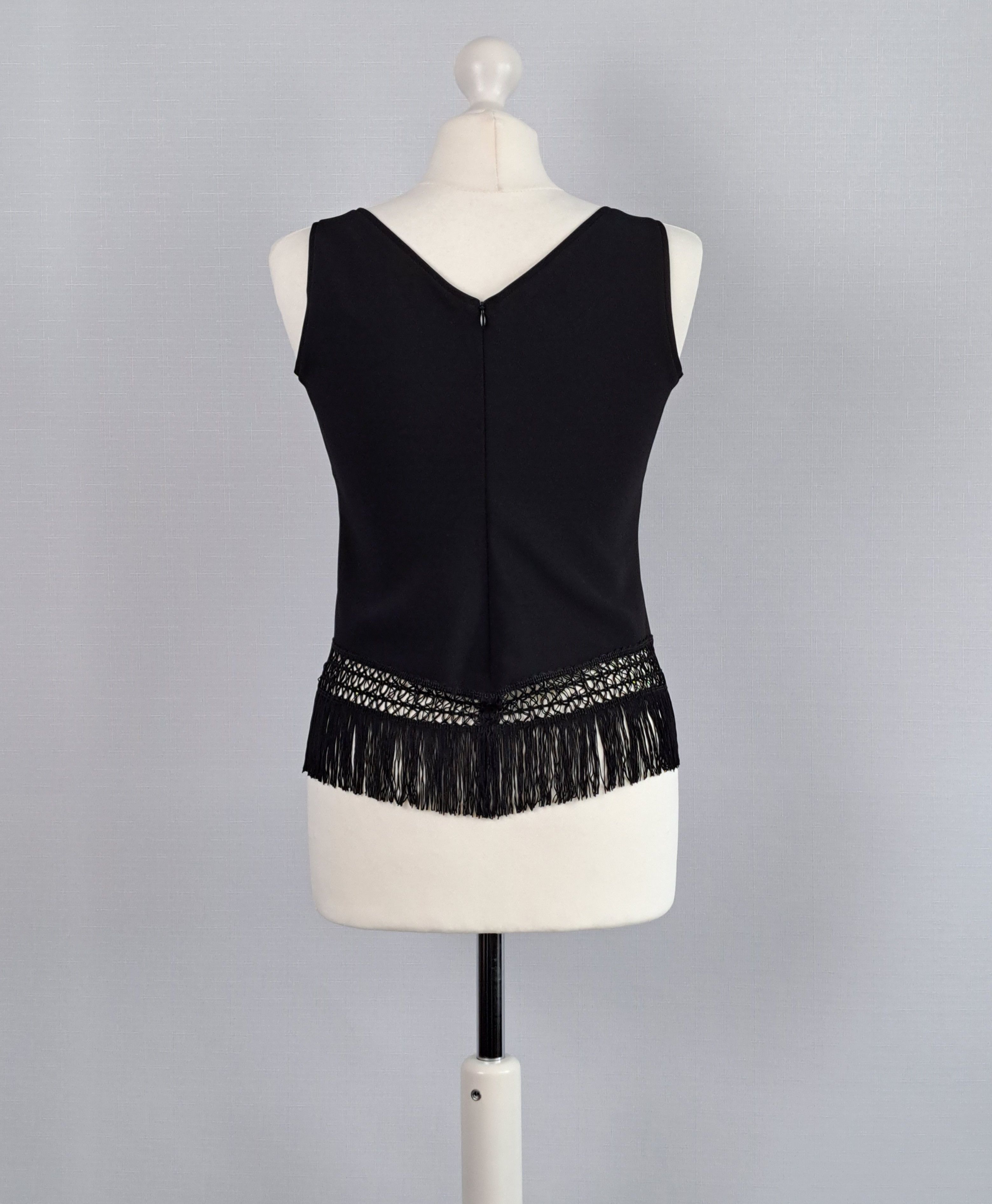 Kenzo × Vintage Kenzo Jungle sleeveless embroidered and fringed top. Size XS / US 0-2 / IT 36-38 - 3 Thumbnail