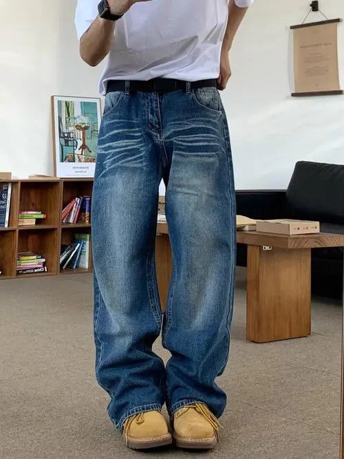 Jean Miyazaki x Miyu Baggy Blue Denim Jeans, Loose Denim Jeans Size US 32 / EU 48 - 7 Thumbnail