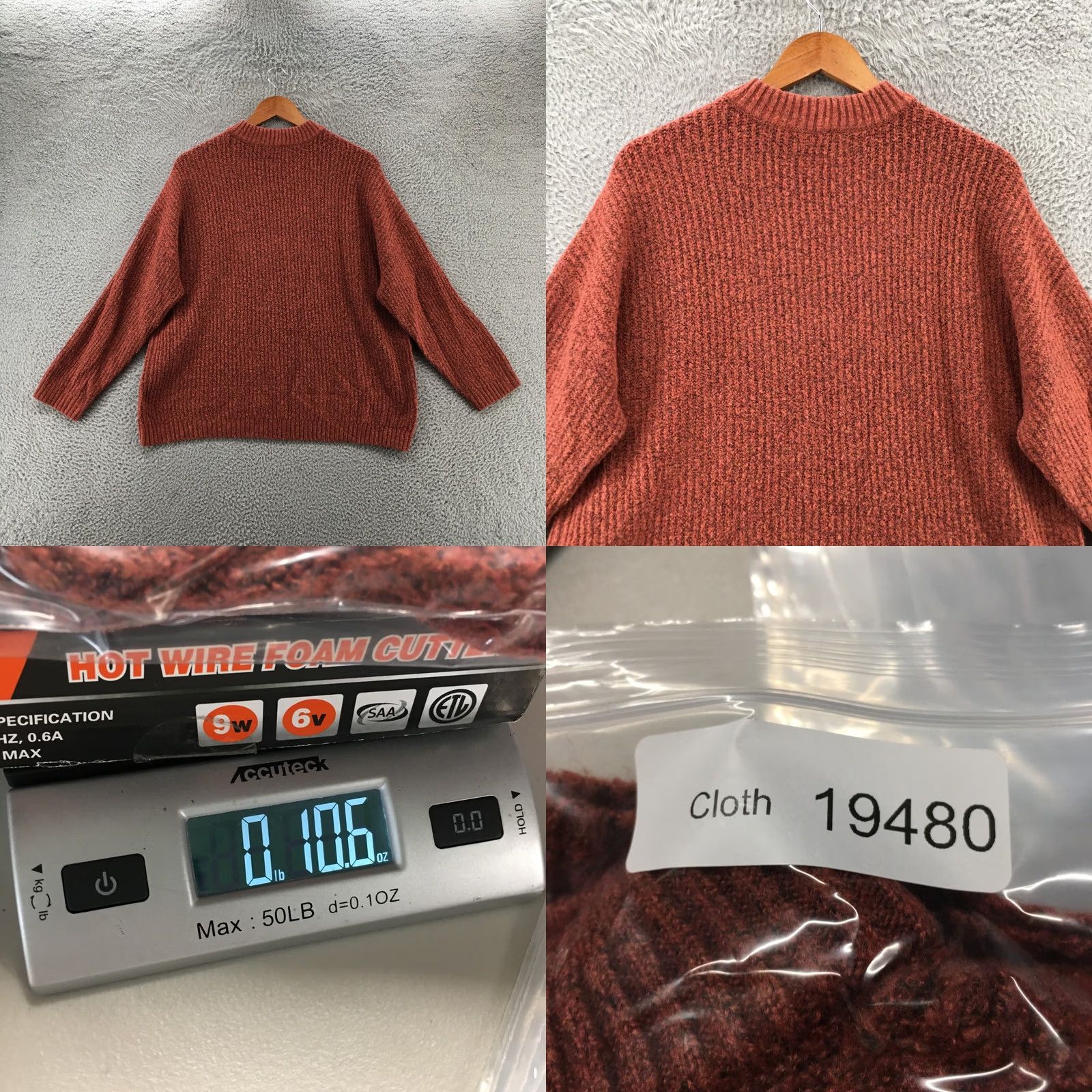 American Eagle Outfitters American Eagle Mock Neck Pullover Sweater Womens Medium Rust Dolman Sleeve Knit - Flat Lay Size M / US 6-8 / IT 42-44 - 8 Thumbnail