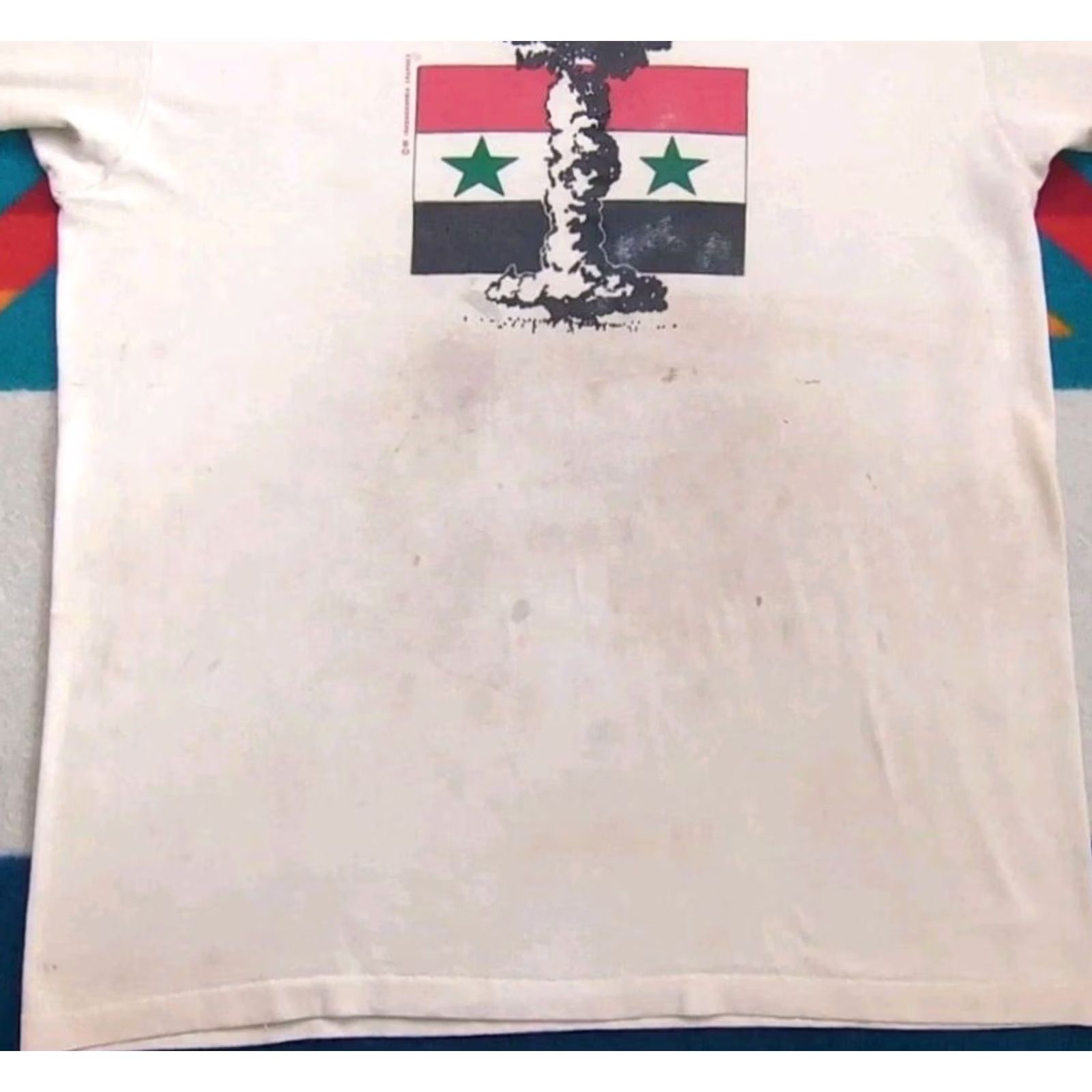 Hanes VINTAGE Iraqnophobia Shirt 1991 USA Bomb Iraq Saddam Hussein Desert Storm War XL Size US XL / EU 56 / 4 - 4 Thumbnail
