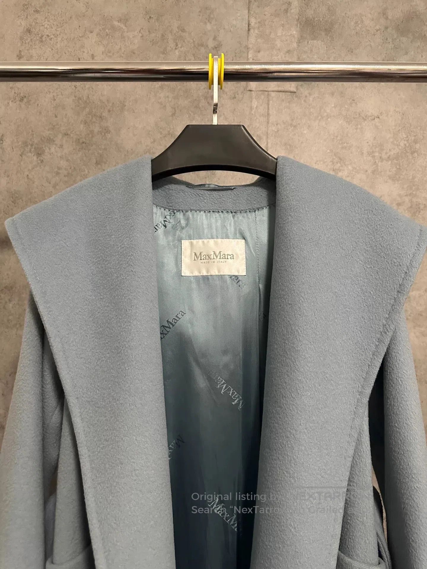 Max Mara MaxMara Blue Camel Wool Hooded Coat. Size M / US 6-8 / IT 42-44 - 2 Thumbnail