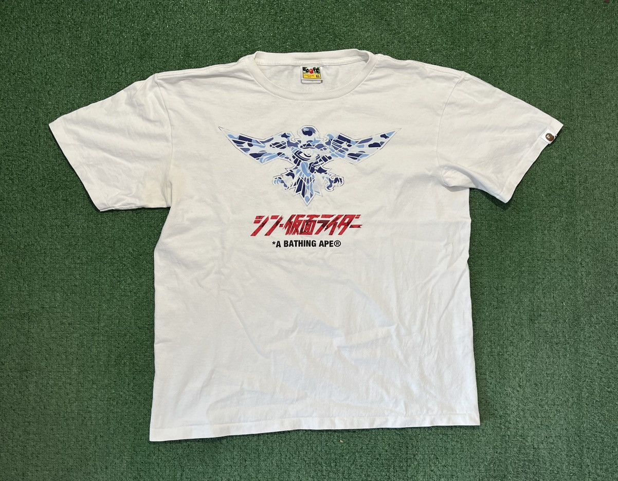 Bape A Bathing Ape x Shin Kamen Rider White Tee Japan Bape Size US XL / EU 56 / 4 - 1 Thumbnail