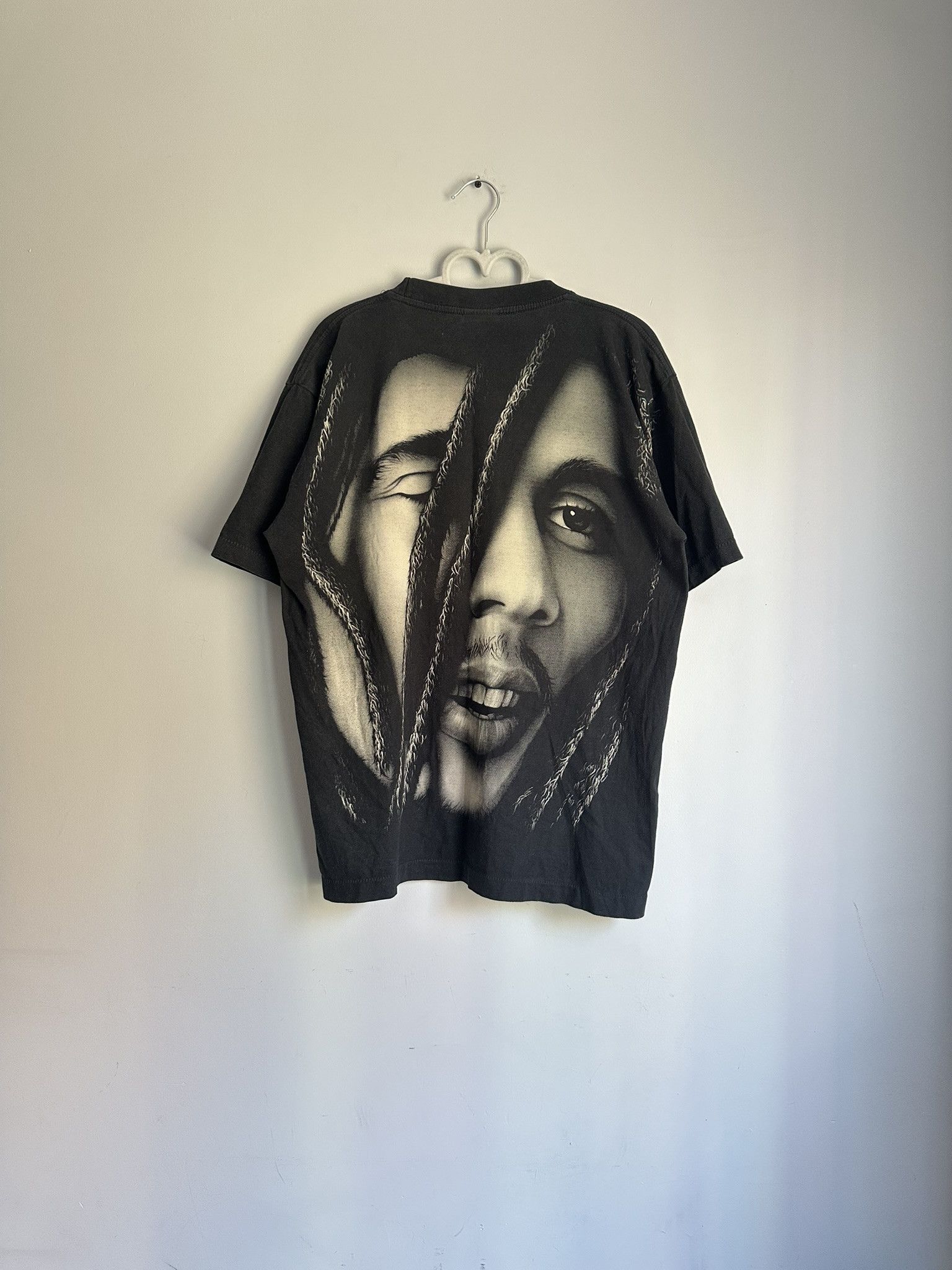 Band Tees × Vintage Vintage T-Shirt Bob Marley Full Print Y2K 90s Size US L / EU 52-54 / 3 - 2 Thumbnail