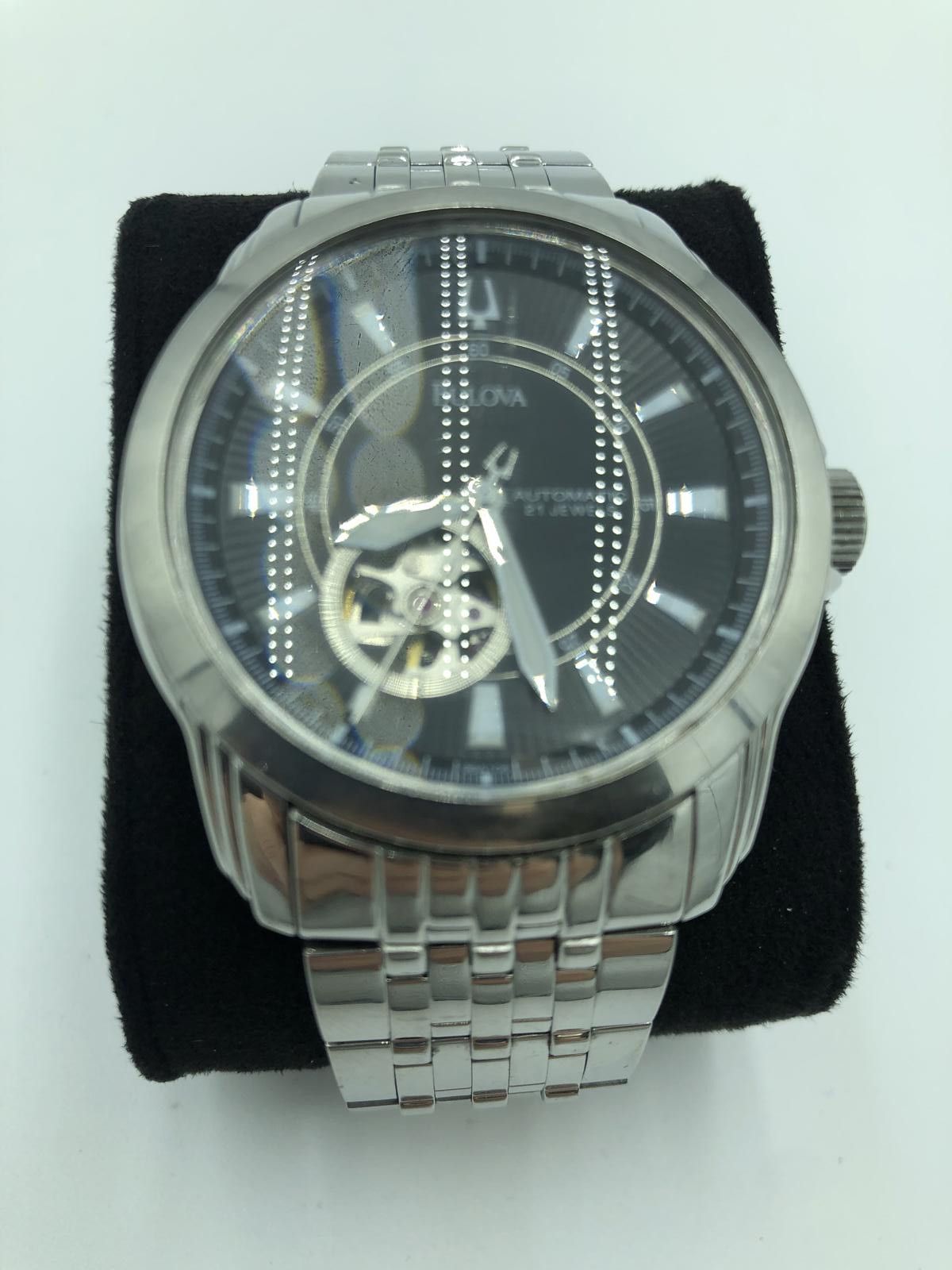 Bulova Stylish Bulova Skeleton Stainless Steel Watch Size ONE SIZE - 1 Thumbnail