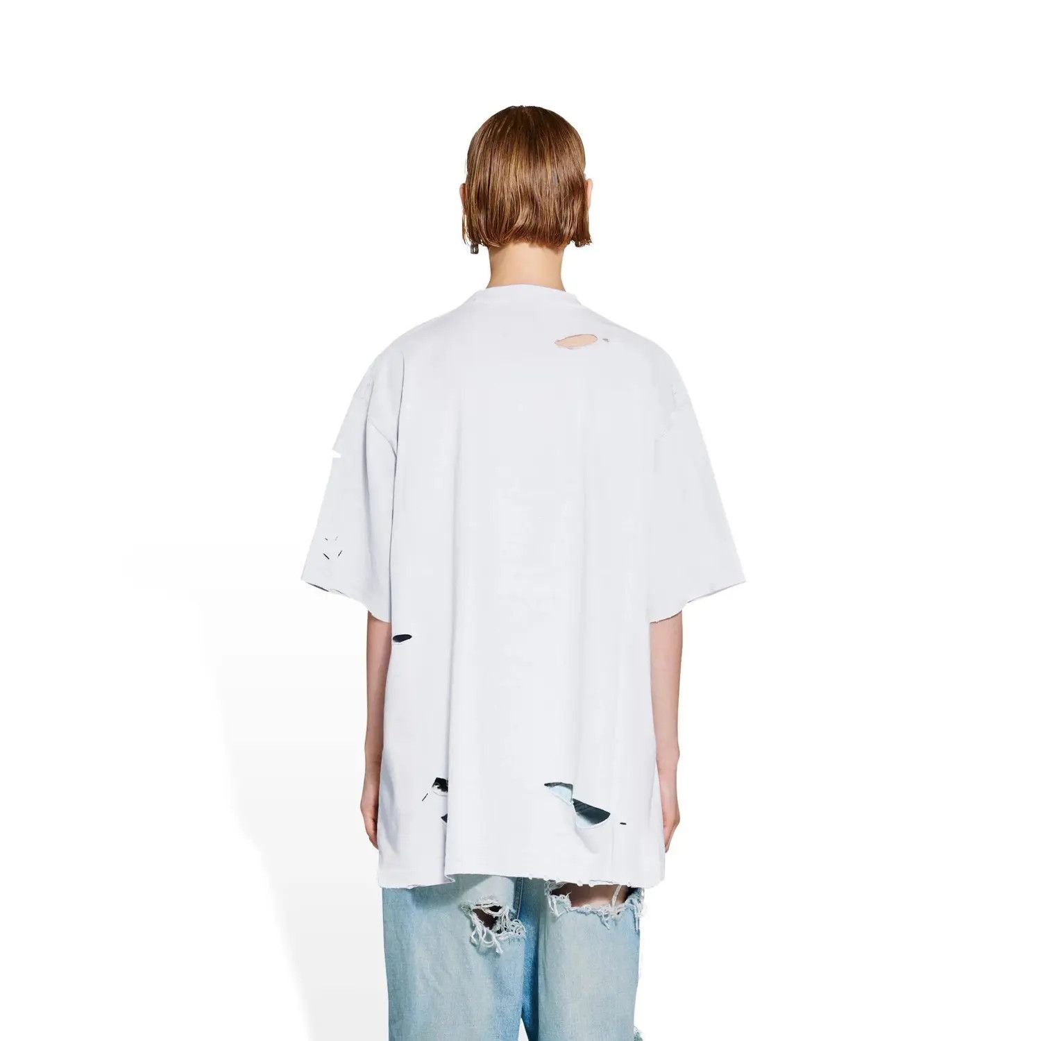 Balenciaga o1in1g1024 Caps T-Shirt Boxy Fit in White Size S / US 4 / IT 40 - 4 Thumbnail