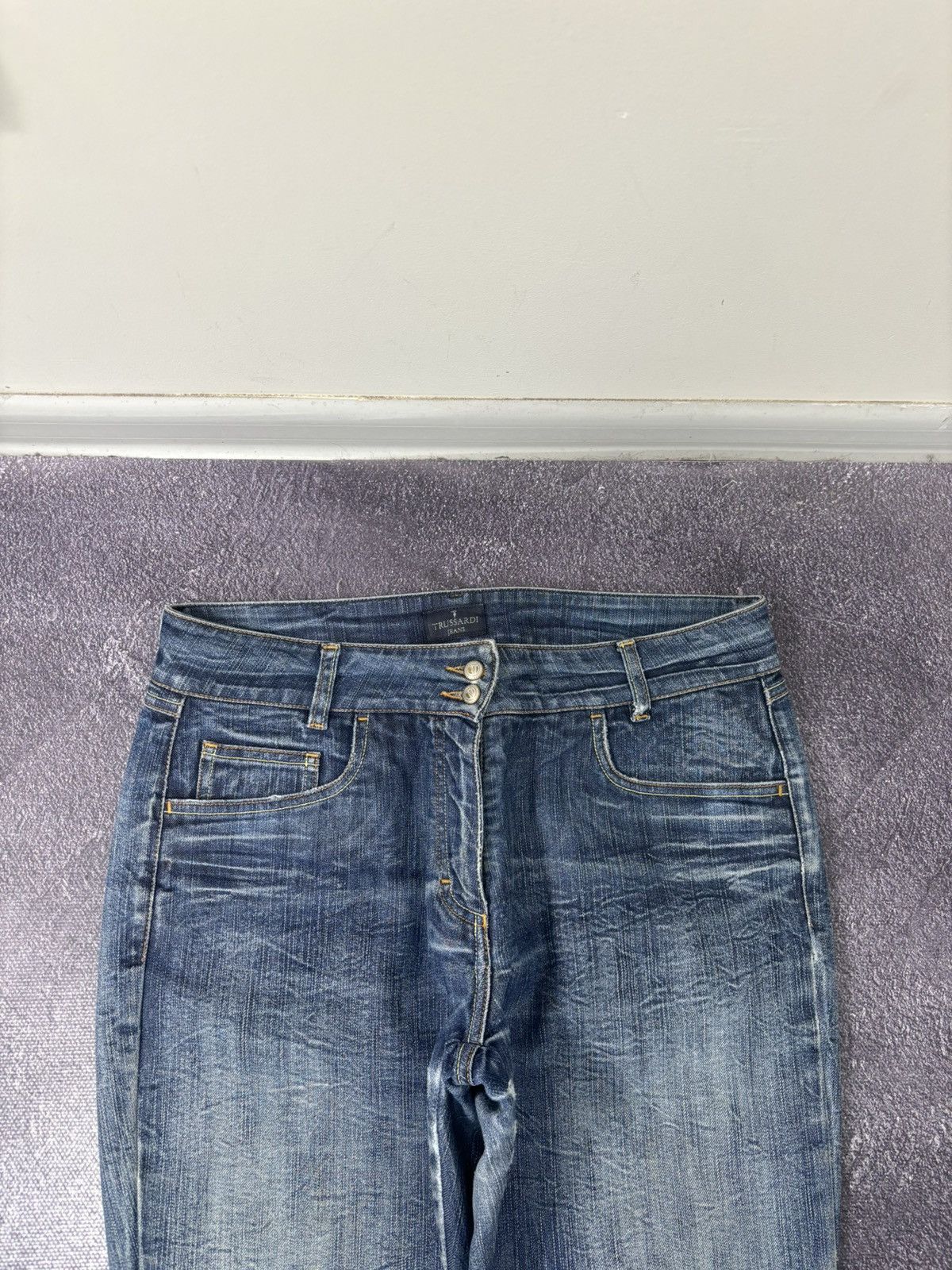 Trussardi Vintage Trussardi Women’s Bottoms Zip Faded Blue Denim Jeans Size 31" - 8 Thumbnail