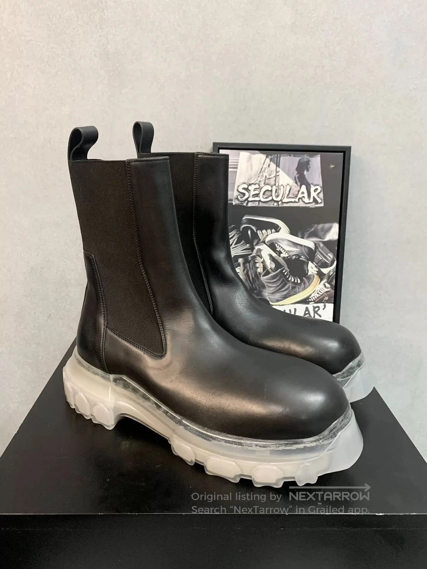 Rick Owens Rick Owens Tractor High-Top Leather Boots. Size US 9 / EU 42 - 1 Thumbnail