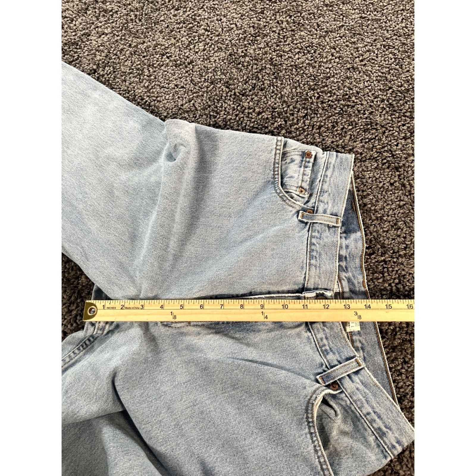 Levi's VINTAGE Levi’s 550 Jeans Mens 32x31 Relaxed Fit Gray Ivory Denim 90s Wide-Leg Y2K Skater Mens Size US 32 / EU 48 - 5 Thumbnail