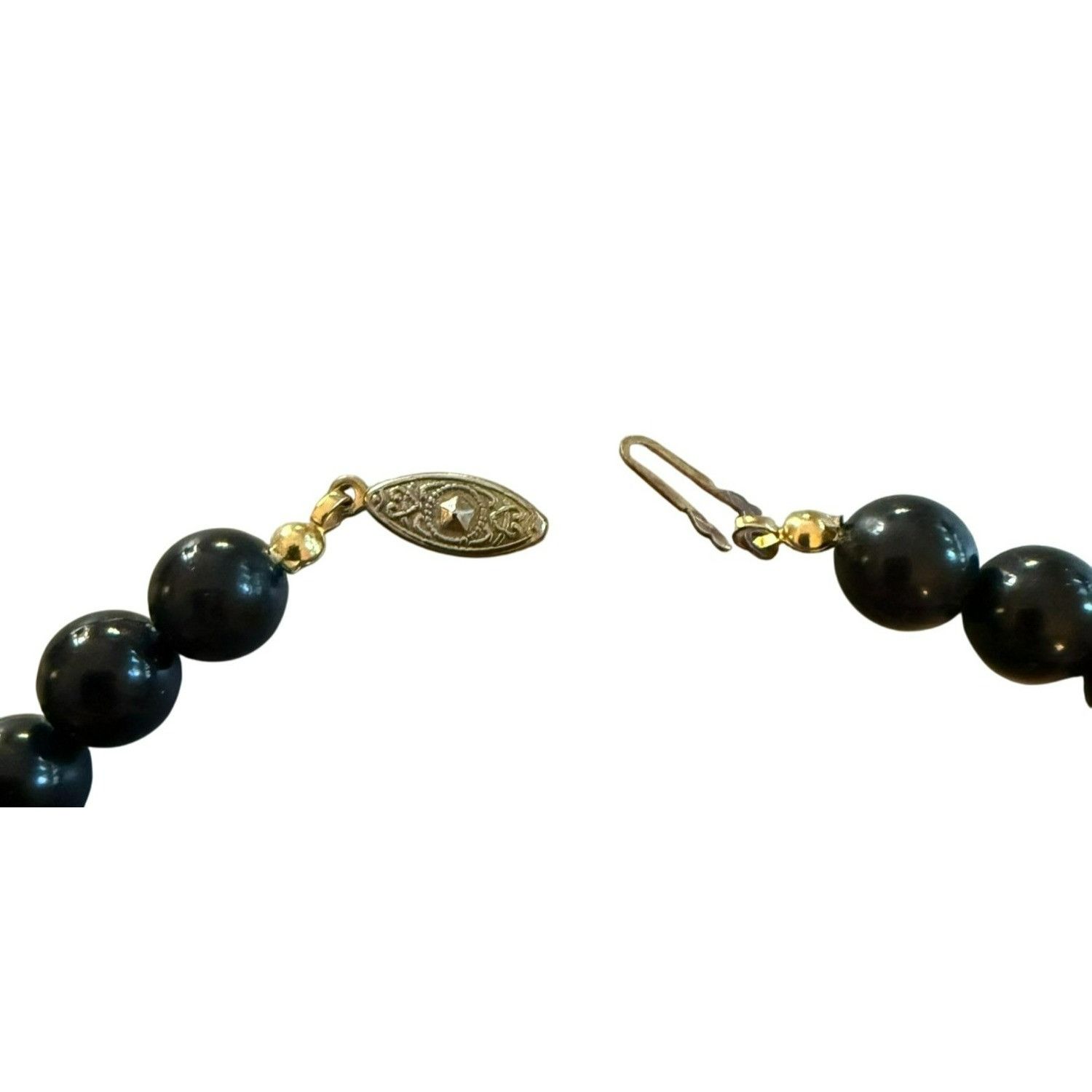 Other Vintage 30" Black & Gold Beaded Necklace With Decorative Ova Size ONE SIZE - 6 Thumbnail
